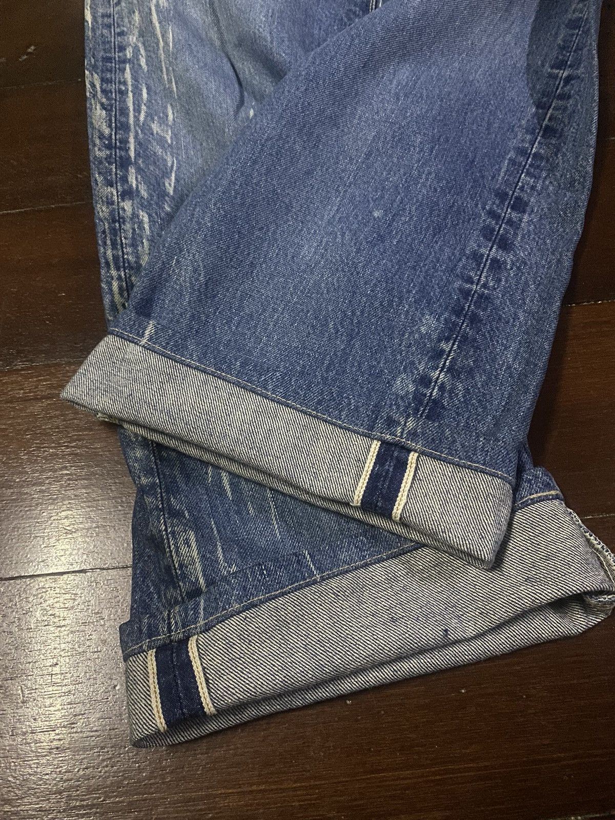 Warehouse FIRE 🔥 vintage DENIME JAPAN Selvedge Denim nice faded b1 Size US 33 - 19 Thumbnail