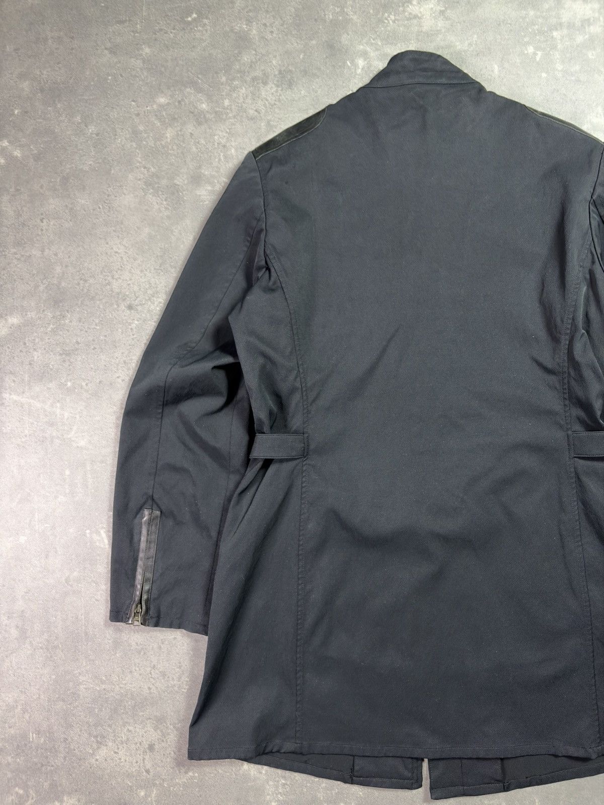 Neil Barrett 90s Neil Barrett Moto Belted Racing Coat 48 50 Leather Patch Size US L / EU 52-54 / 3 - 20 Thumbnail