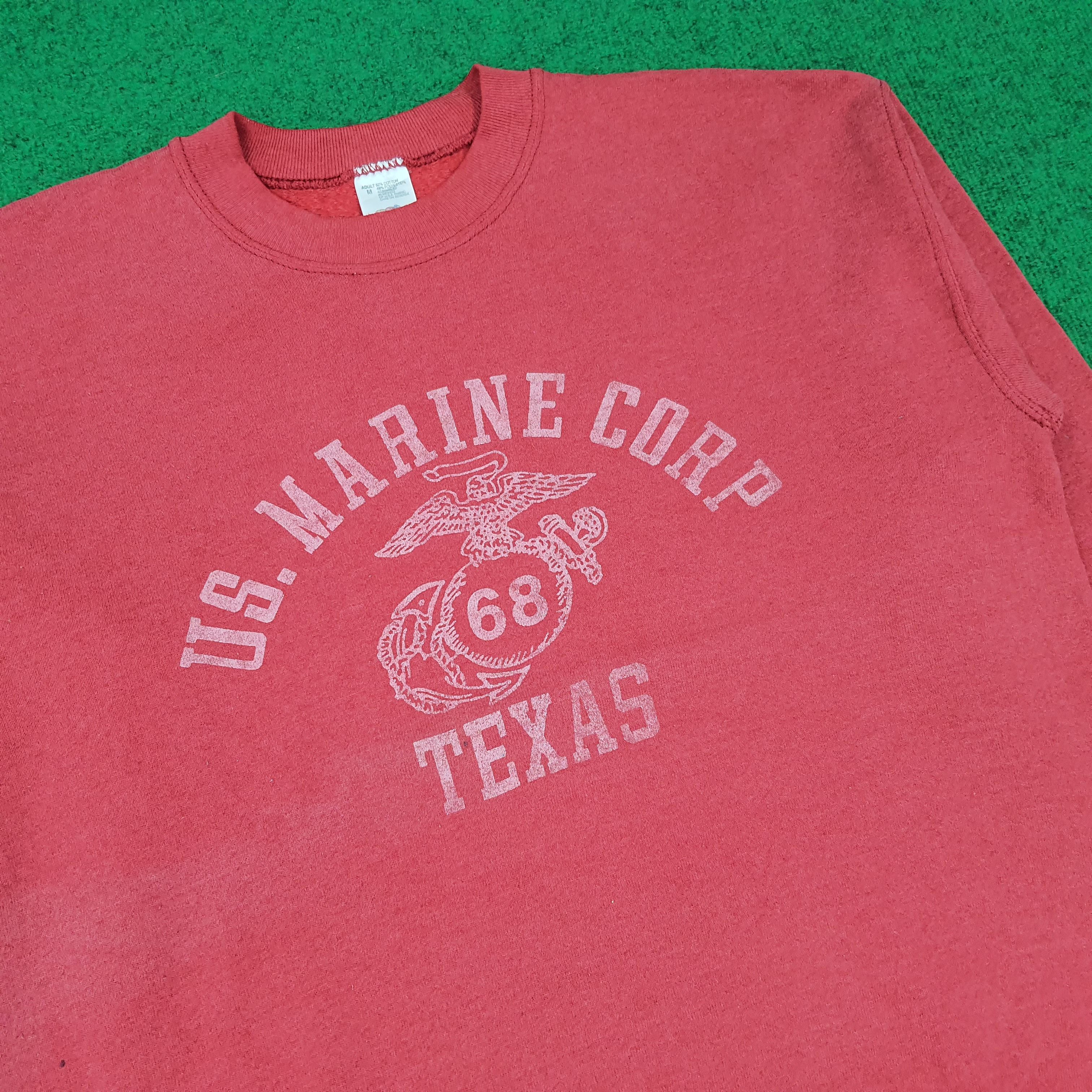 Fruit Of The Loom Vintage US Marine Corp Texas USMC Sweatshirt C278N29 Size US M / EU 48-50 / 2 - 2 Thumbnail