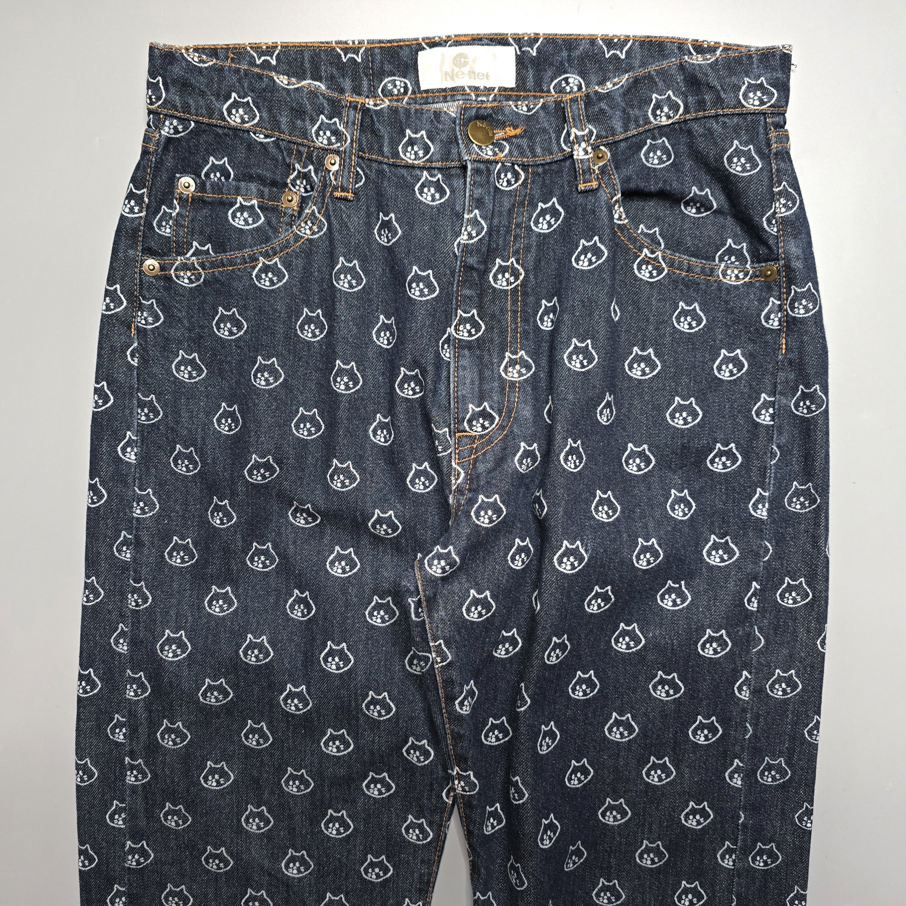 Issey Miyake × Ne-Net Ne-net - Nya-Cat Printed Denim Size US 28 / EU 44 - 3 Thumbnail
