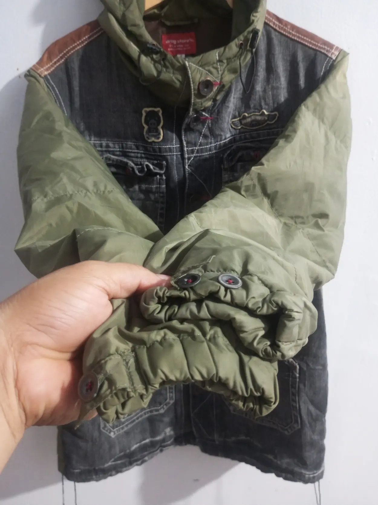 Japanese Brand Drug store's multi pocket denim mix paracute jacket Size US M / EU 48-50 / 2 - 7 Thumbnail
