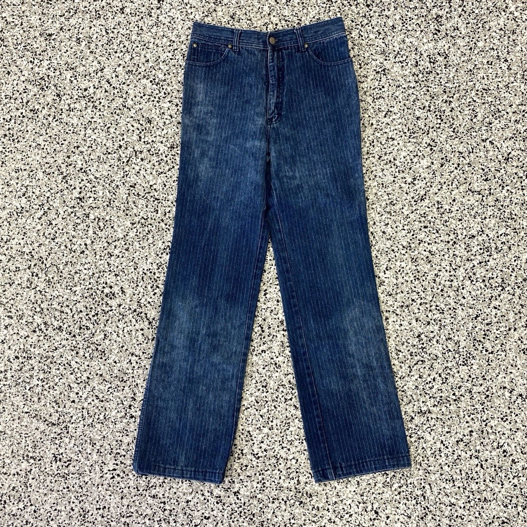Vintage VINTAGE Sergio Valente Women's Jeans Striped High Rise Tapered Mom 32x36 Blue Denim 80s 90s Womens Size 24" / US 00 / IT 34 - 2 Thumbnail