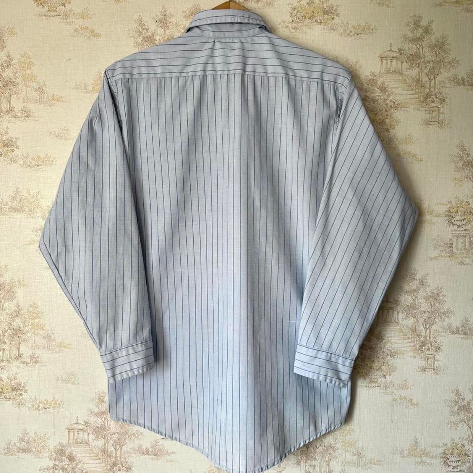 Vintage 70s Montgomery Ward Shirt | Blue Striped Button Up | Size M Size US M / EU 48-50 / 2 - 7 Thumbnail