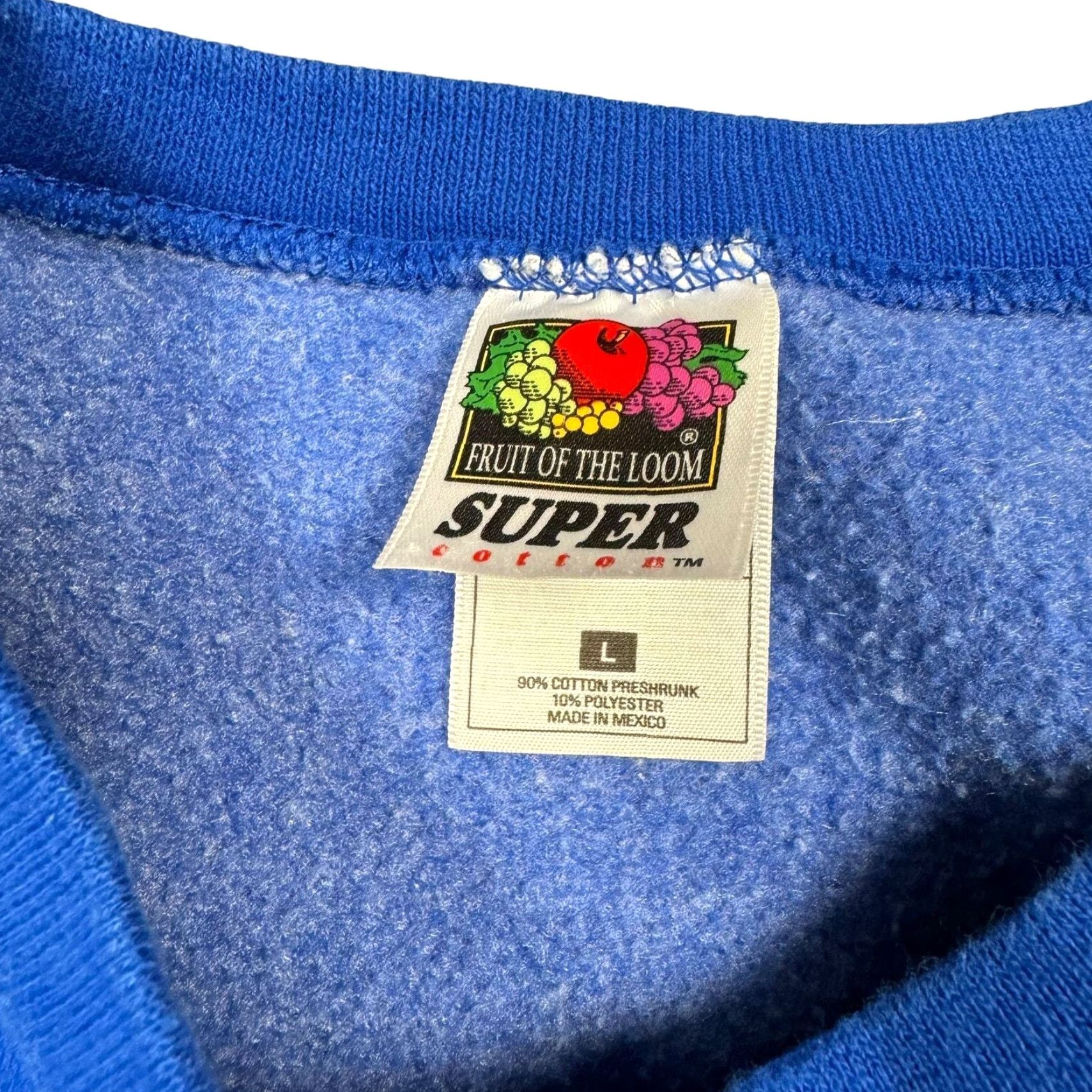Fruit Of The Loom VINTAGE Sweatshirt Men’s L Padre Island Texas Graphic Heavyweight 90s Blue Size US L / EU 52-54 / 3 - 5 Thumbnail