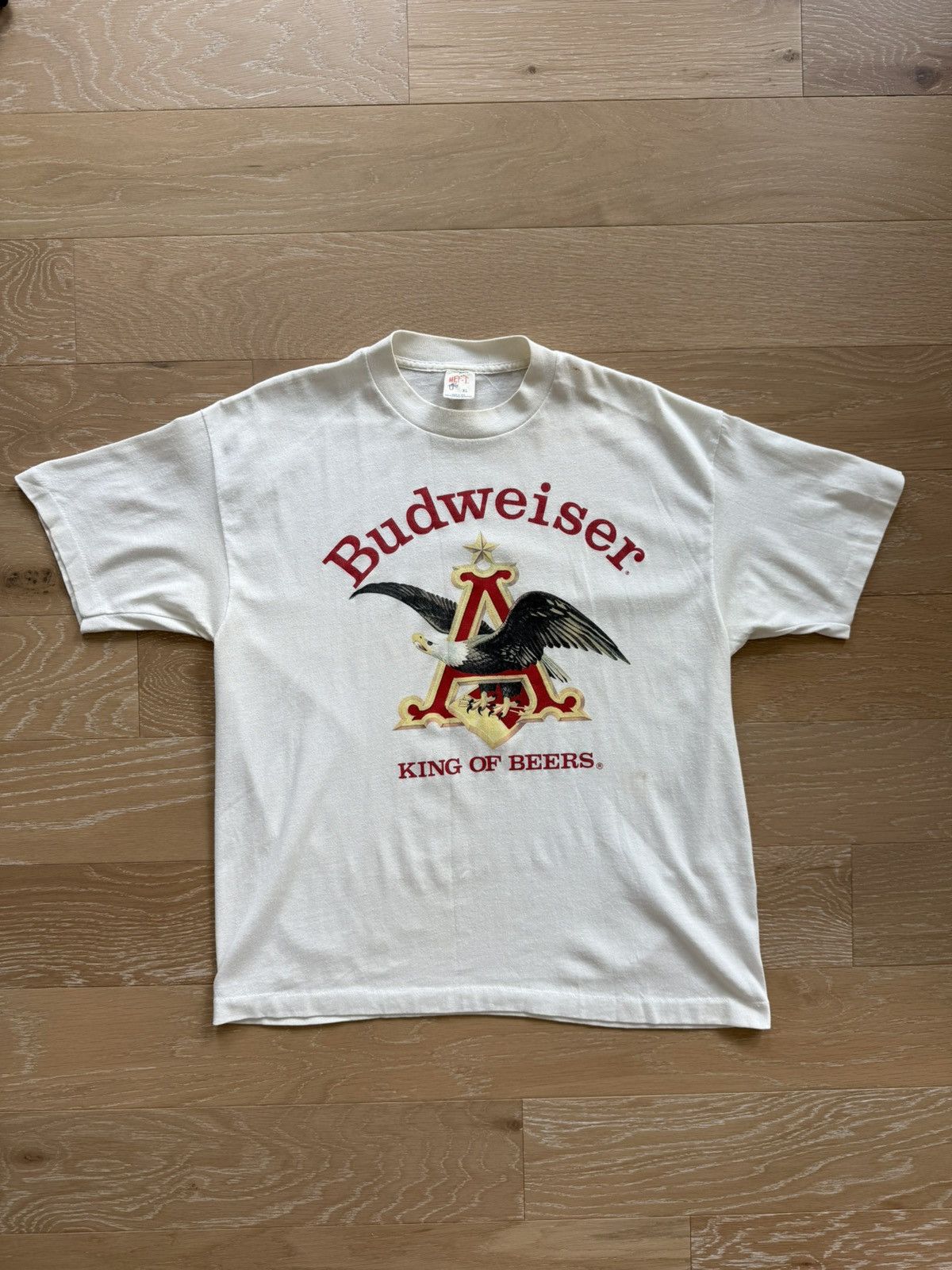 TEE JAYS Vintage 80’s Budweiser King of Beers Eagle Logo Shirt Size US XL / EU 56 / 4 - 2 Thumbnail