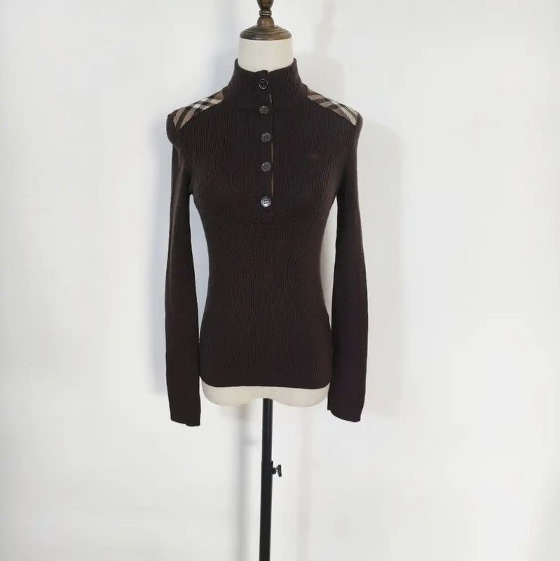 Burberry Burberry Brown Wool Long Sleeve Sweater Size M / US 6-8 / IT 42-44 - 1 Thumbnail
