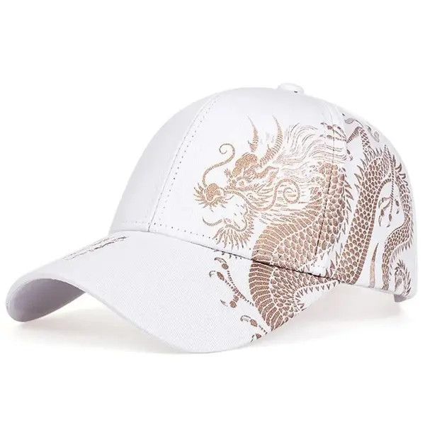 Japanese Brand White Color Dragon Printing Snapback Baseball Caps Size ONE SIZE - 5 Thumbnail