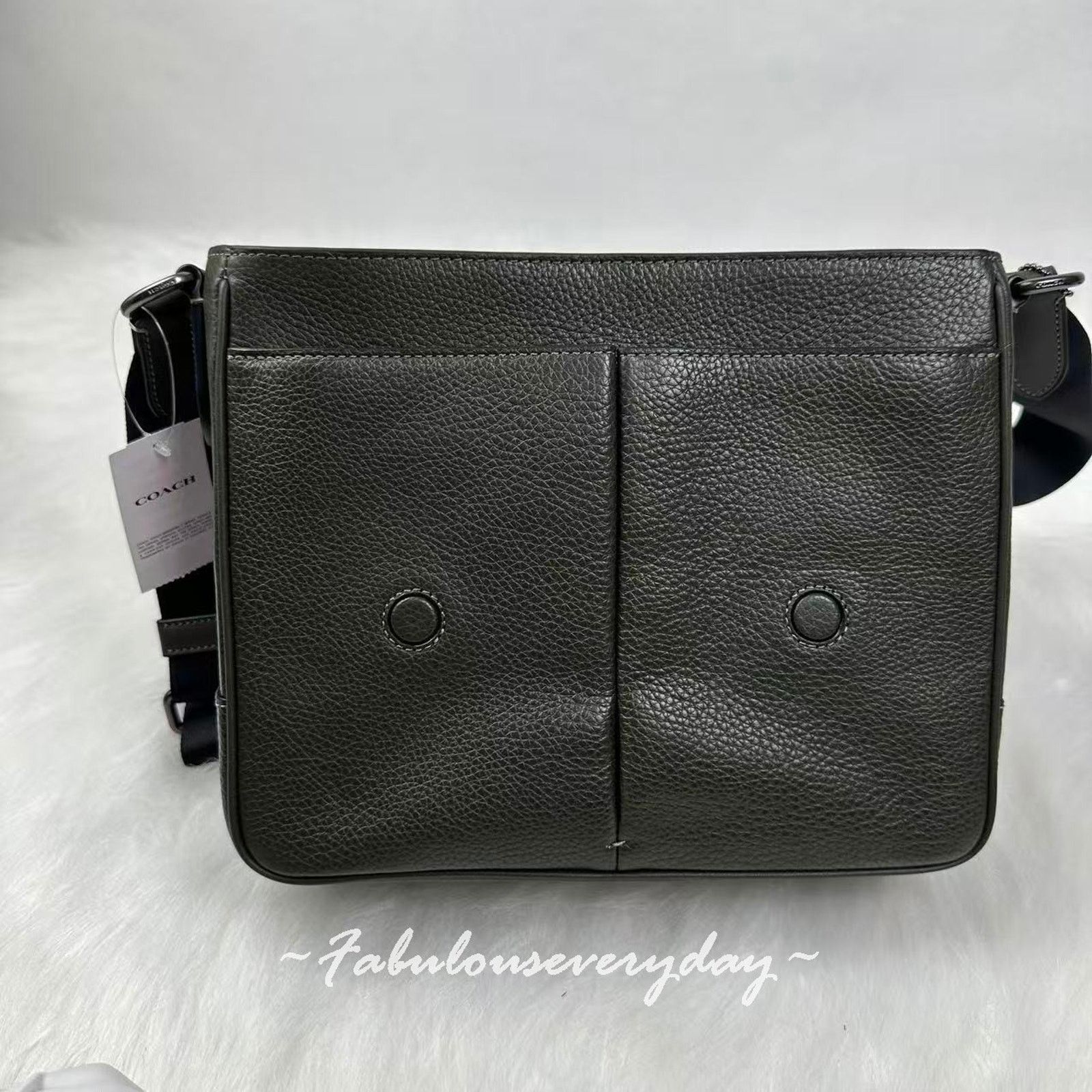Coach Coach Men's Sprint Map 25 Crossbody Leather/Uniform Green Size ONE SIZE - 8 Thumbnail