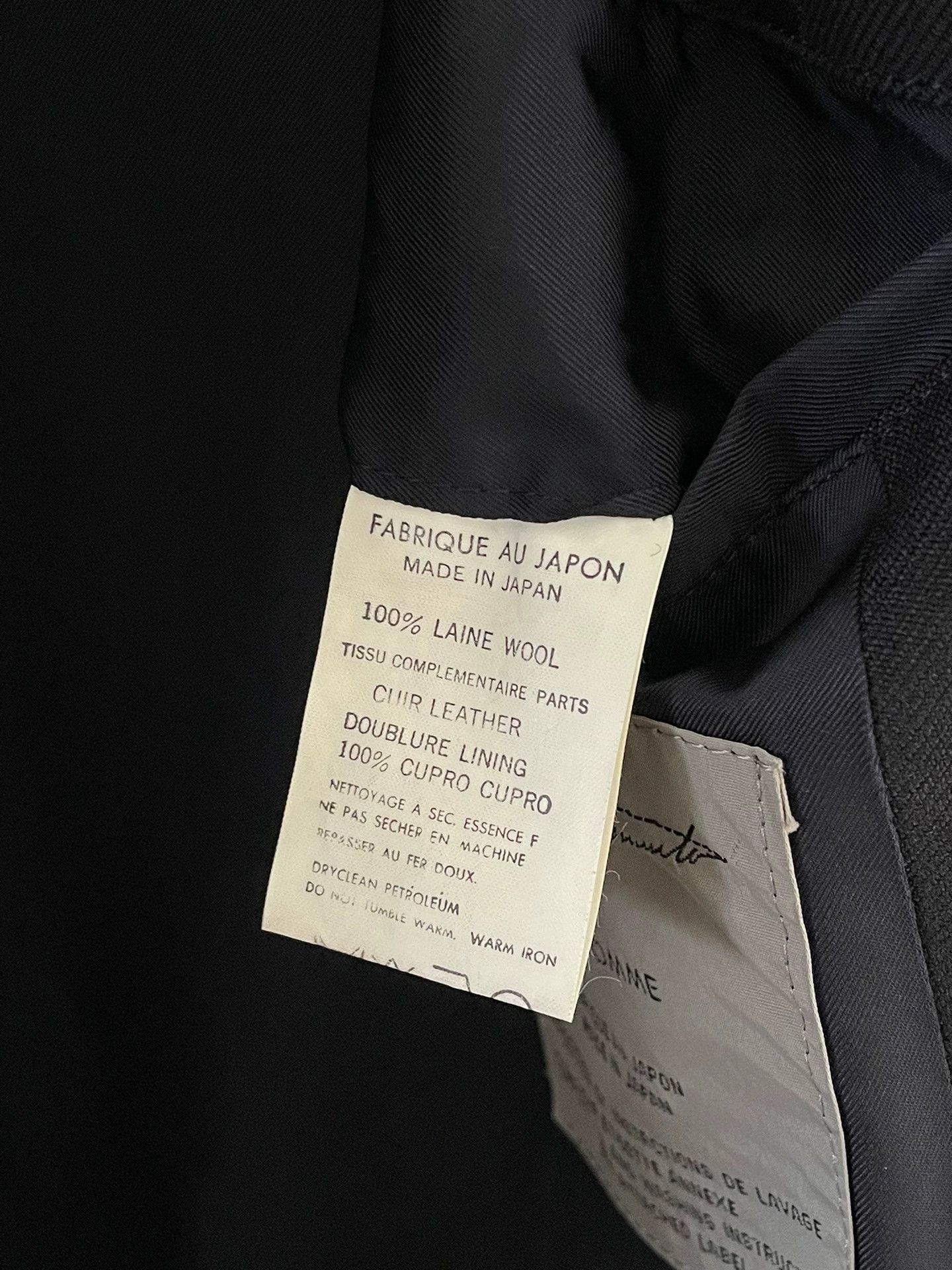 Yohji Yamamoto Yohji Yamamoto 91AW Sheepskin Collar Wool Coat M Navy Blue Size US M / EU 48-50 / 2 - 7 Thumbnail