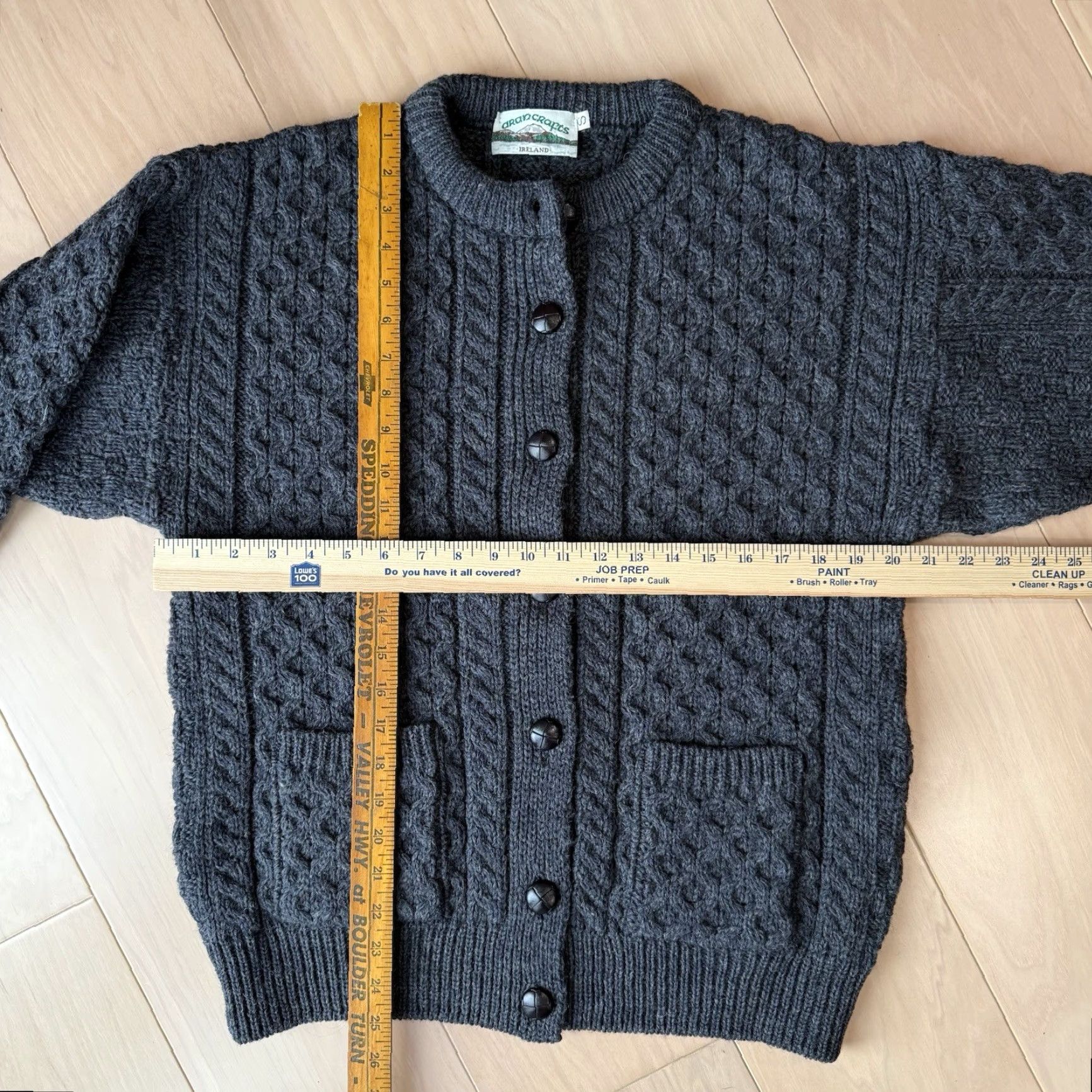 Vintage VINTAGE Aran Crafts Cable Knit Cardigan S Gray Wool Ireland Fisherman Winter Outdoors Size S / US 4 / IT 40 - 3 Thumbnail