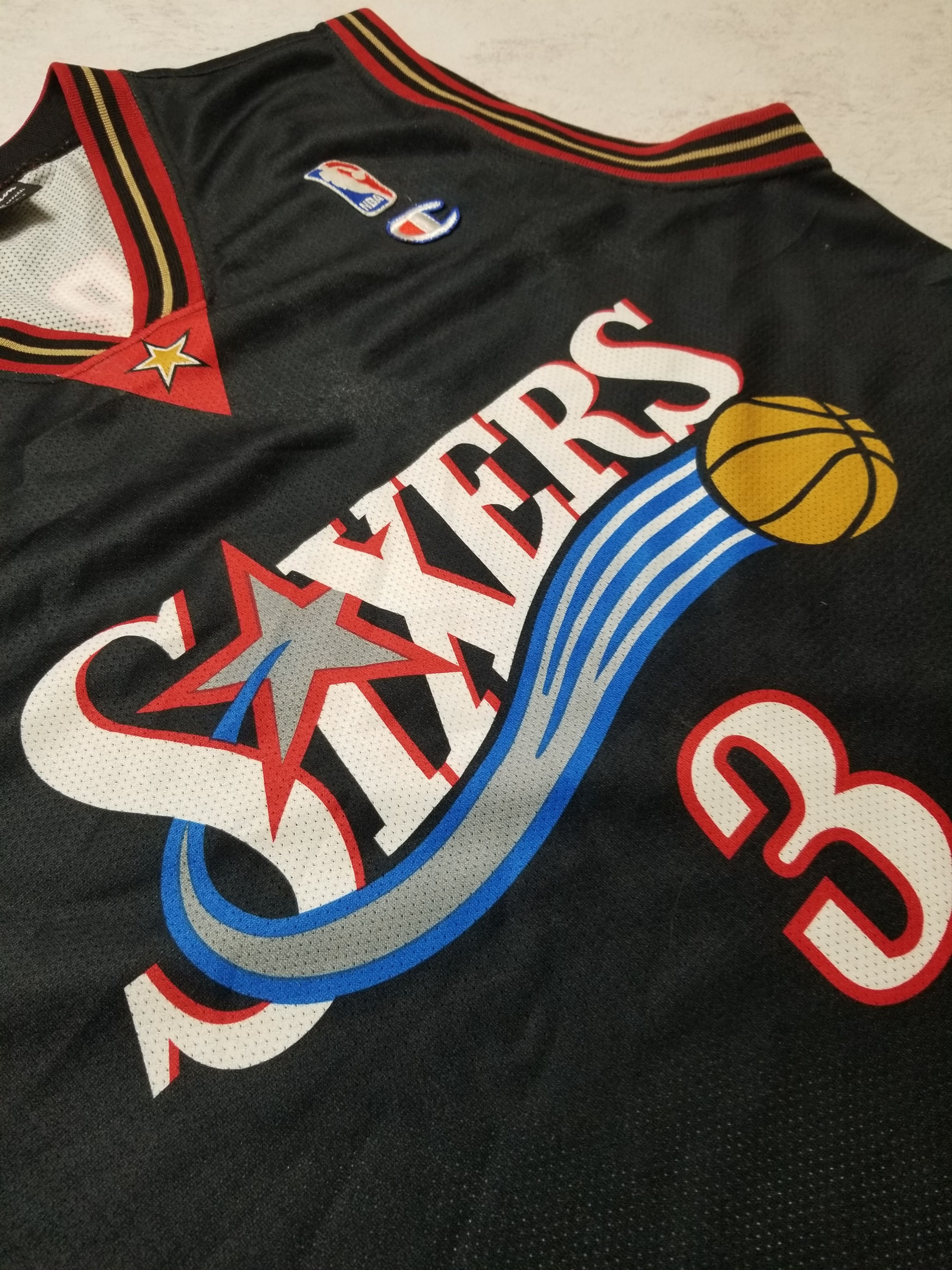 Champion Vintage Allen Iverson Philadelphia 76ers Black Jersey Size US M / EU 48-50 / 2 - 10 Thumbnail
