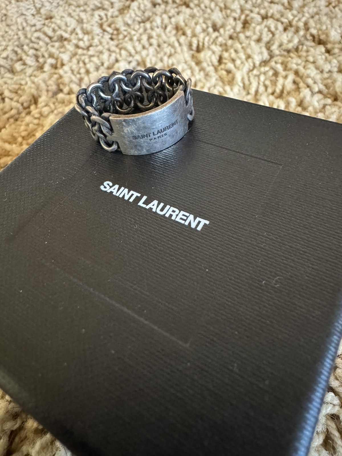Saint Laurent Paris Saint Laurent Paris Mesh Chain Ring W/ Box, Bag & Receipt Size ONE SIZE - 2 Thumbnail