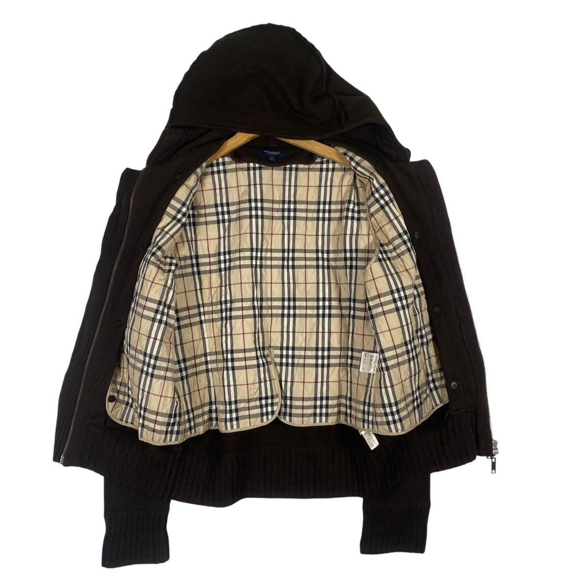 Vintage Burberrys Nova Check Button/Zipper Knit Jacket