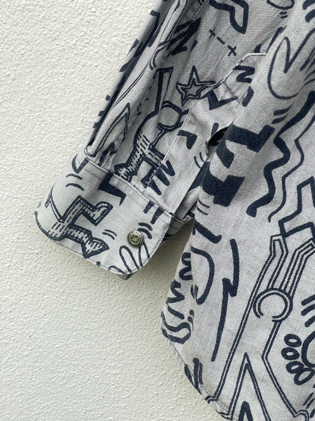 Iceberg × Keith Haring × Vintage 90s Iceberg Keith Haring Fullprint Button Shirt Size US M / EU 48-50 / 2 - 22 Thumbnail