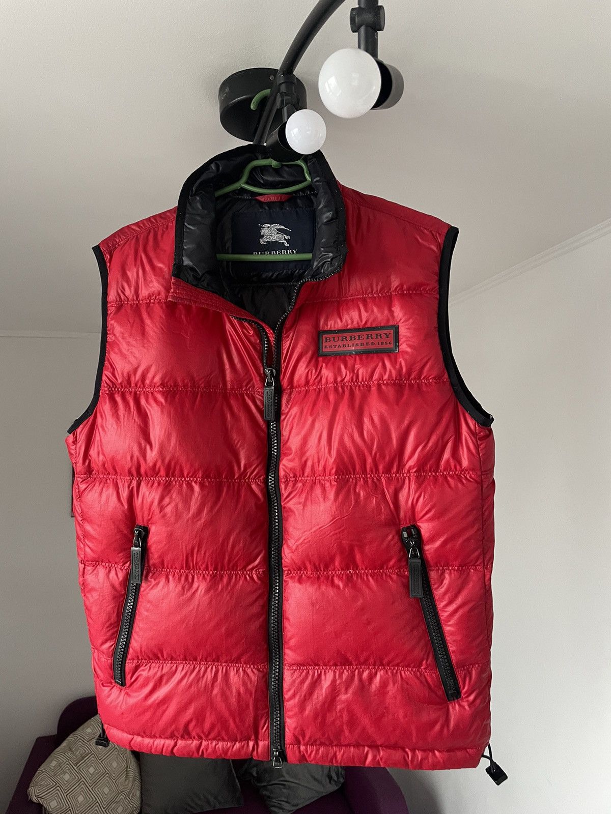 Burberry Rare💥 Burberry Vintage Puffer Vest Y2K Glamour Drip Trapper Size US L / EU 52-54 / 3 - 1 Thumbnail