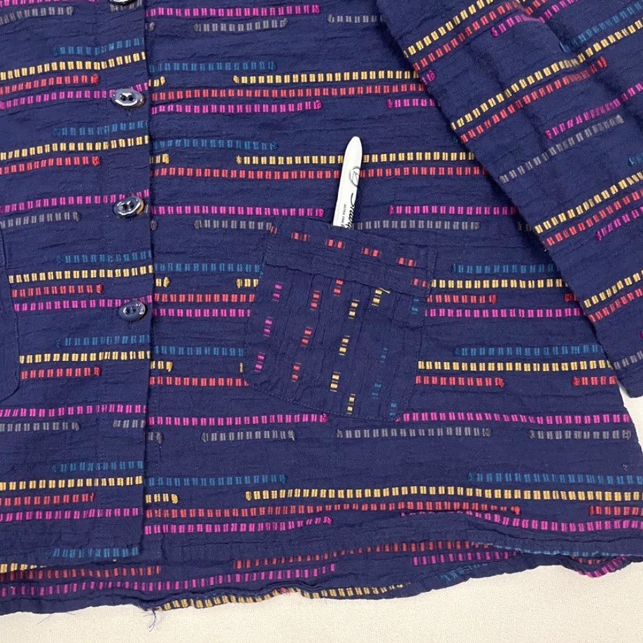Habitat Habitat Clothes To Live Blouse Womens M Purple Artsy Wire Collar Button Front Size M / US 6-8 / IT 42-44 - 3 Thumbnail