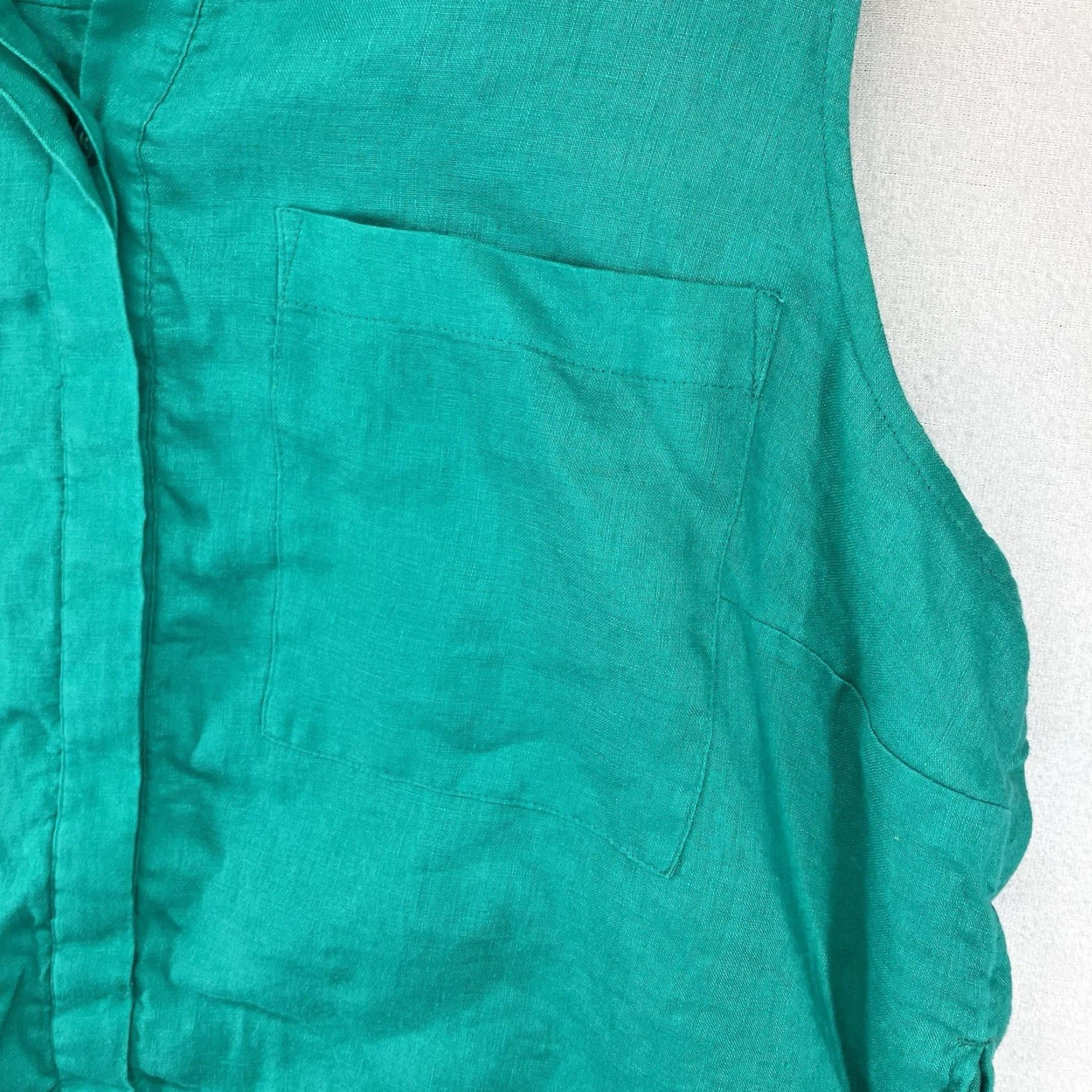 Vintage Chicos Side Slit Linen Tunic Sleeveless Top Congo Green Women's Petite PXL Size 3 Size XL / US 12-14 / IT 48-50 - 7 Thumbnail