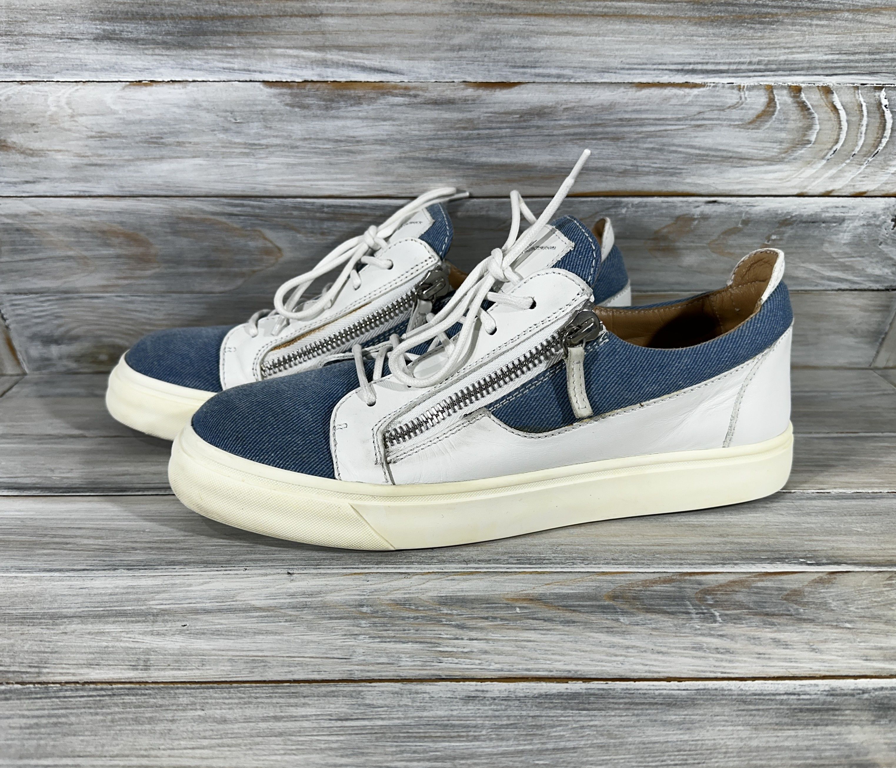 Giuseppe Zanotti Giuseppe Zanotti FRANKIE Denim Low-Top Sneakers MadeInItaly Size US 9 / EU 42 - 17 Thumbnail