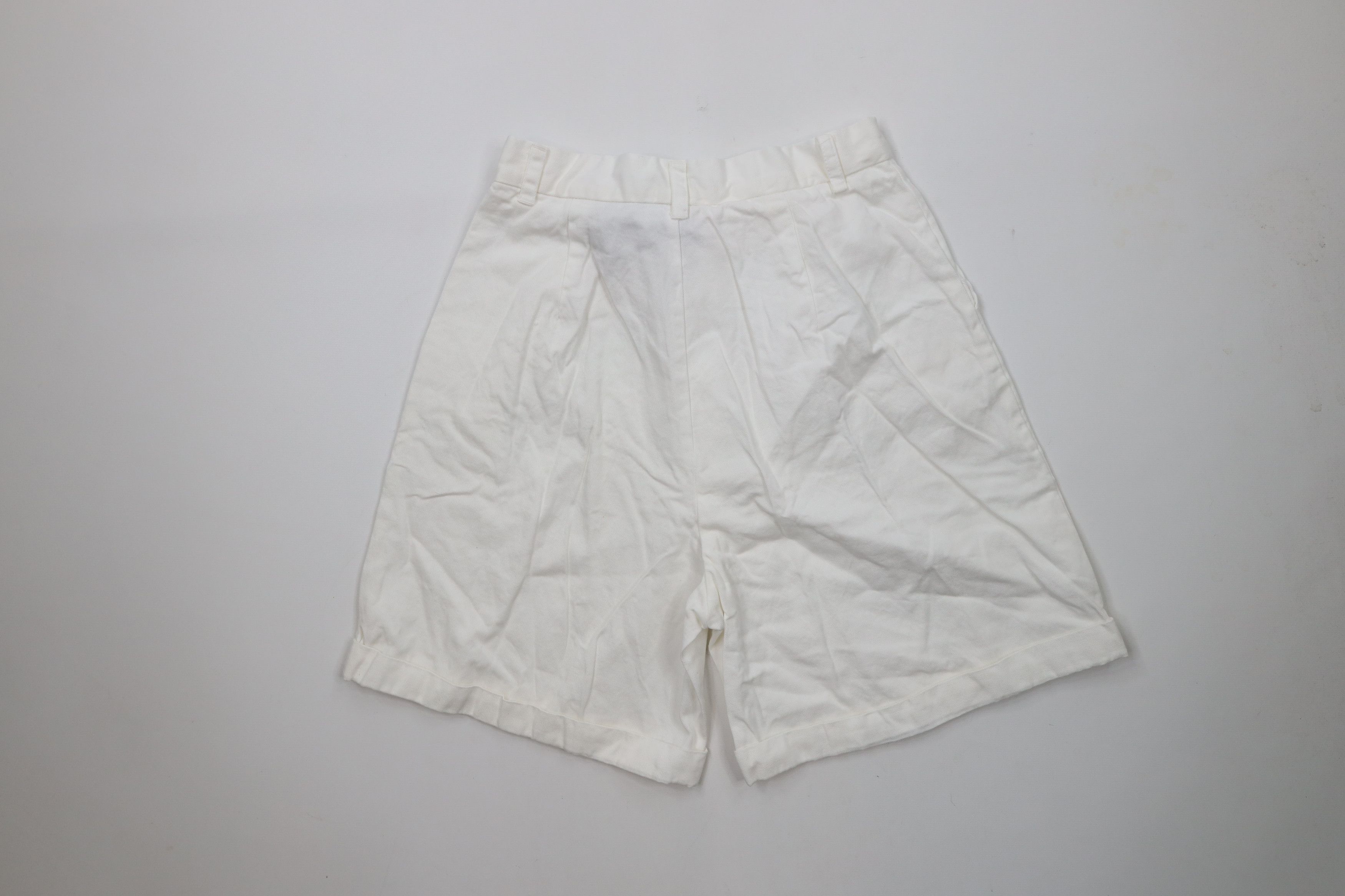 Vintage Deadstock Vintage 90s Streetwear Cuffed Shorts White Cotton Size 36" / US 14 / IT 50 - 9 Thumbnail