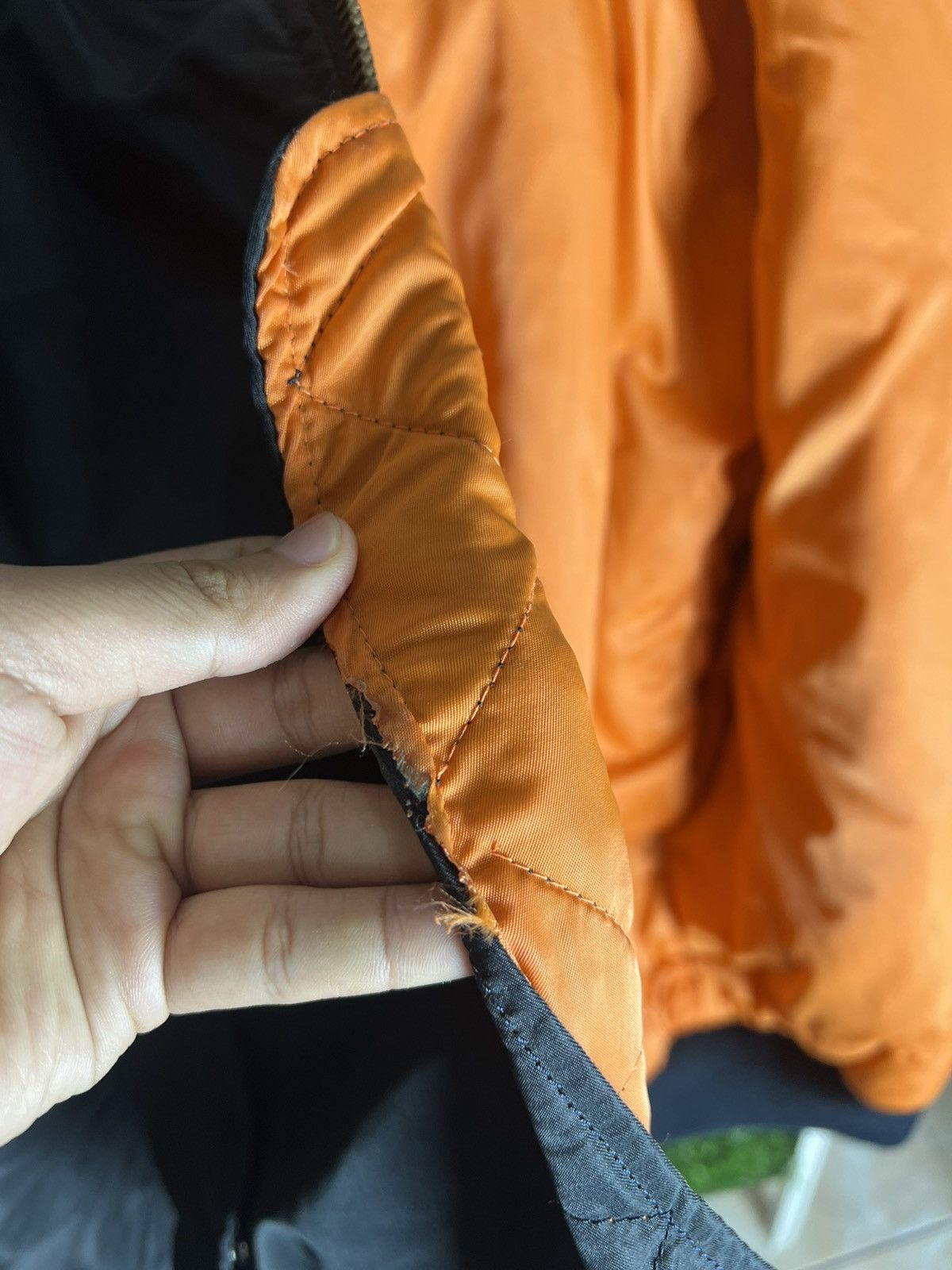 Other Vintage MA-1 Bomber Jacket Reversible Black Orange IDEAL Zip Size US L / EU 52-54 / 3 - 11 Thumbnail
