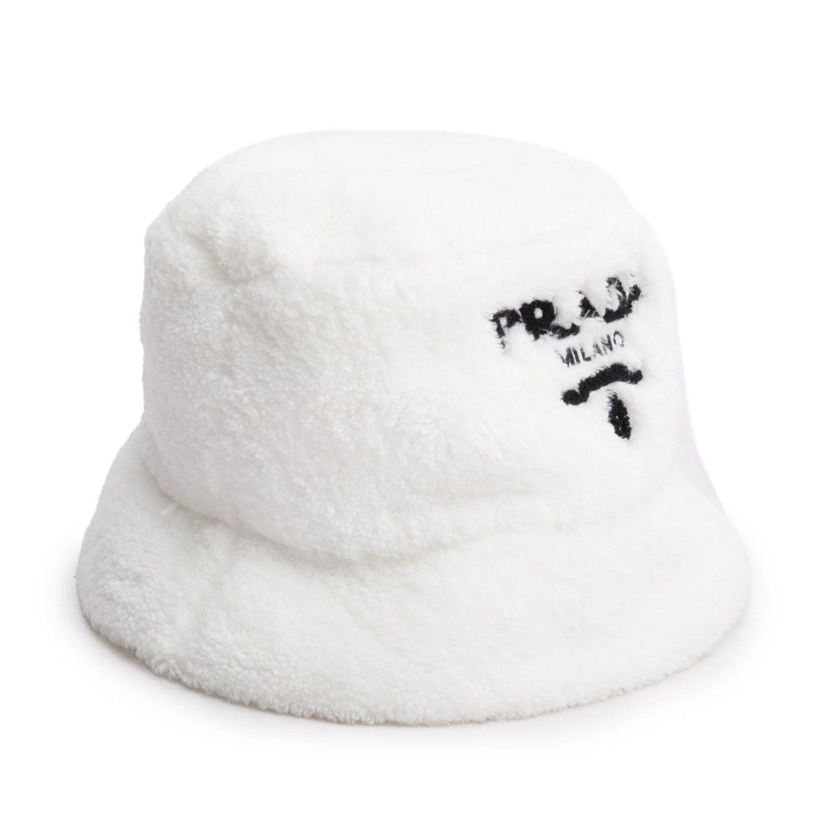 Prada Prada White Shearling Bucket Hat Size ONE SIZE - 2 Thumbnail