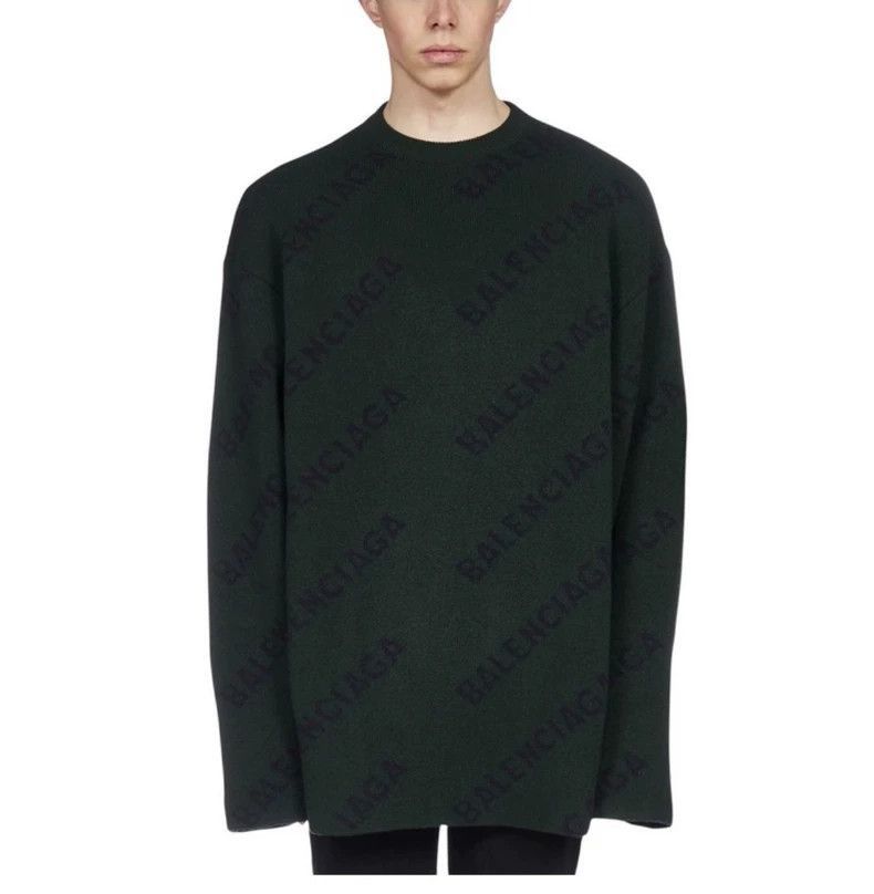 Balenciaga Balenciaga logo printed jacquard long sleeved knitted sweat Size US S / EU 44-46 / 1 - 2 Thumbnail