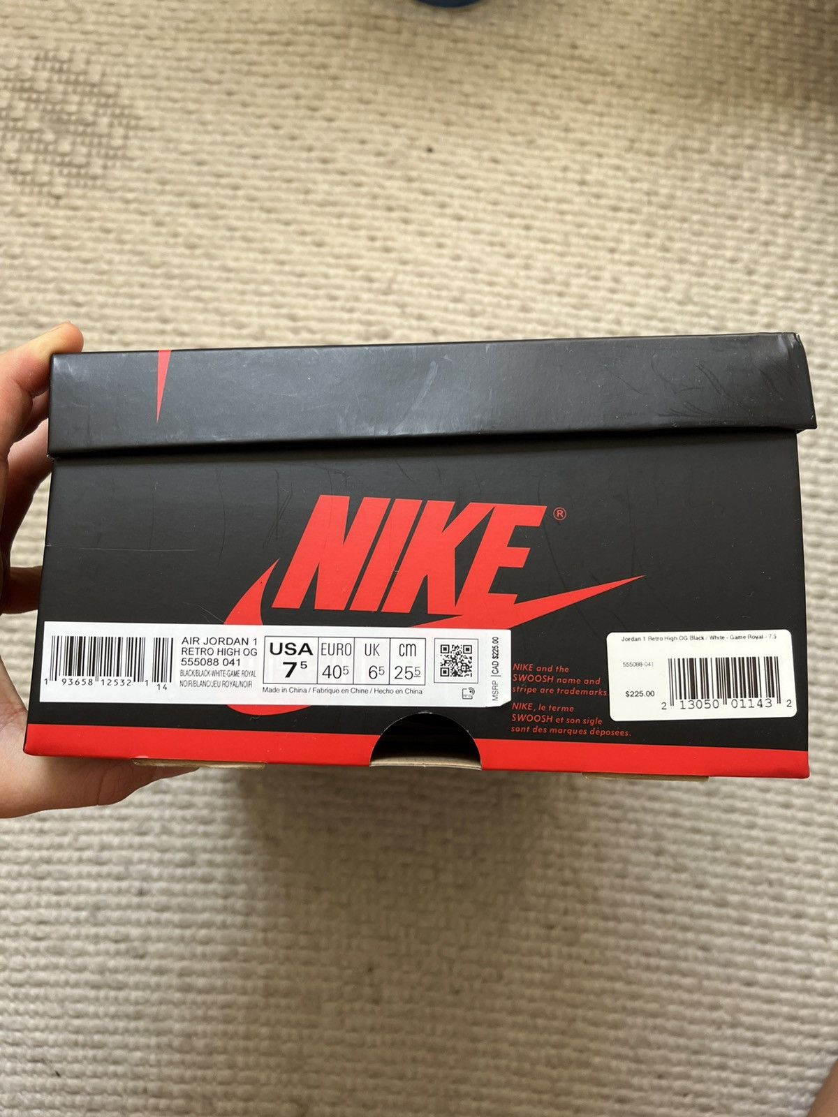 Nike Air Jordan 1 Retro High OG 'Royal Toe' US 7.5 Size US 7.5 / EU 40-41 - 9 Thumbnail