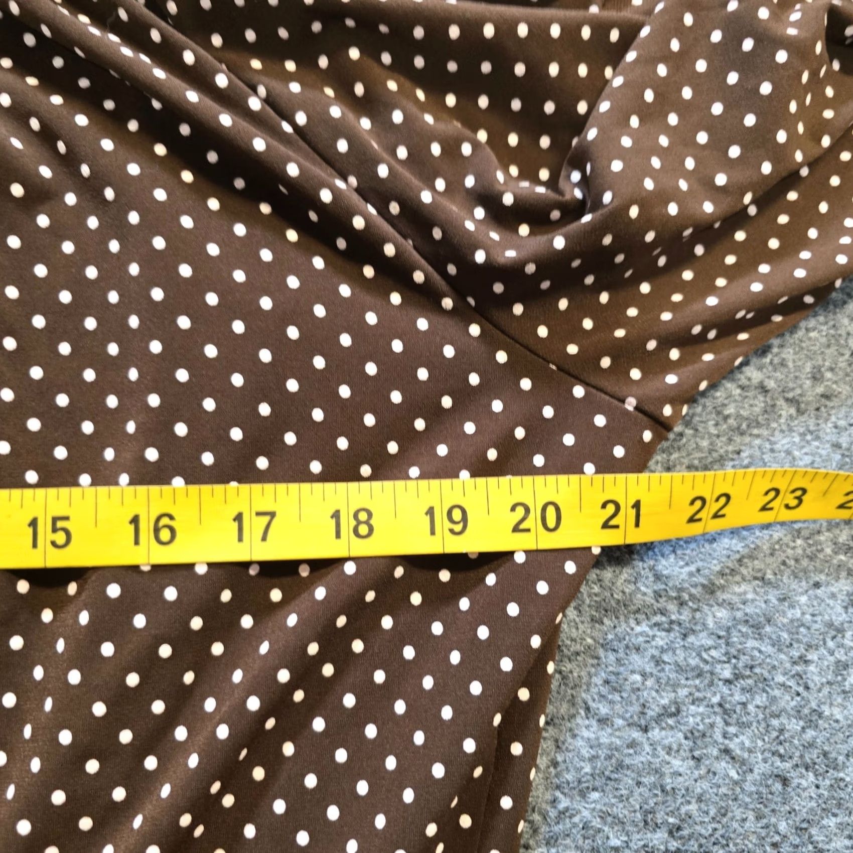 Vintage Acorn Top Womens L Brown White Polka Dot Long Sleeve Blouse Casual Capsule Regular Fit Cotton Square Neck Pullover Shirt Size L / US 10 / IT 46 - 4 Thumbnail