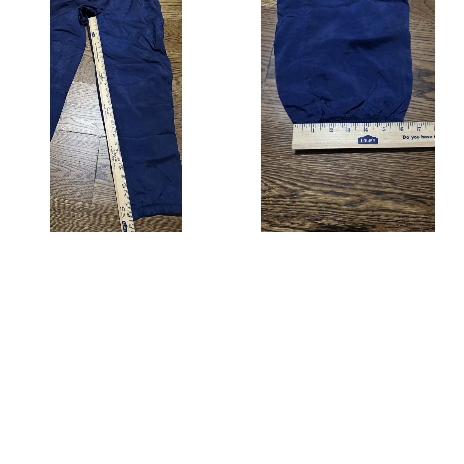 Nike VINTAGE Nike Track Pants Mens L Navy Lined Joggers Tapered Nylon Windbreaker 90s Mens Size US 33 - 9 Thumbnail