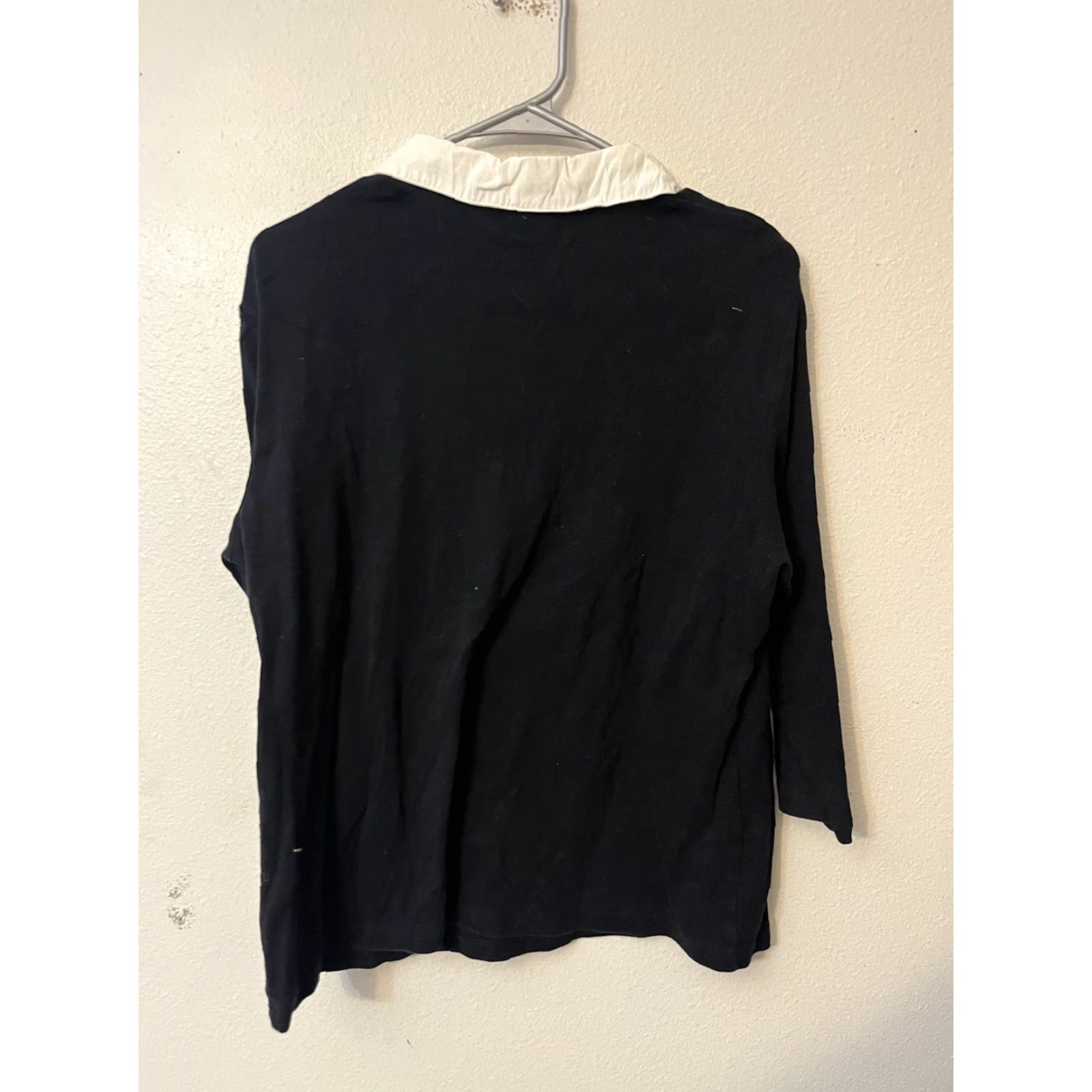 Vintage Karen Scott Black 3/4 Sleeve Sweater Collared XL Women Shirt? Size XL / US 12-14 / IT 48-50 - 3 Thumbnail
