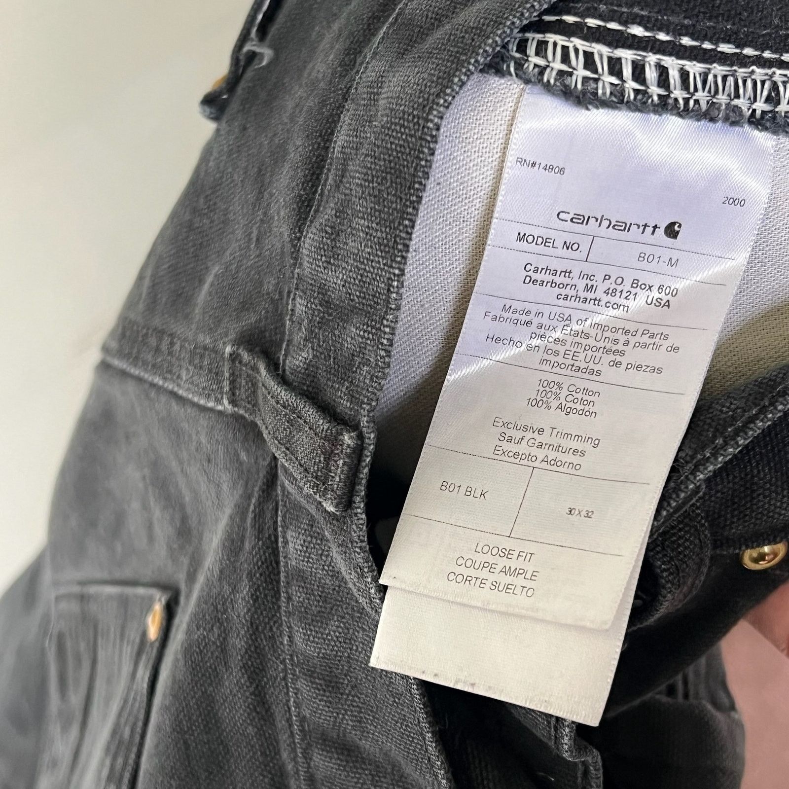 Carhartt × Vintage Carhartt black double knee work wear carpenter pants Size US 29 - 7 Thumbnail