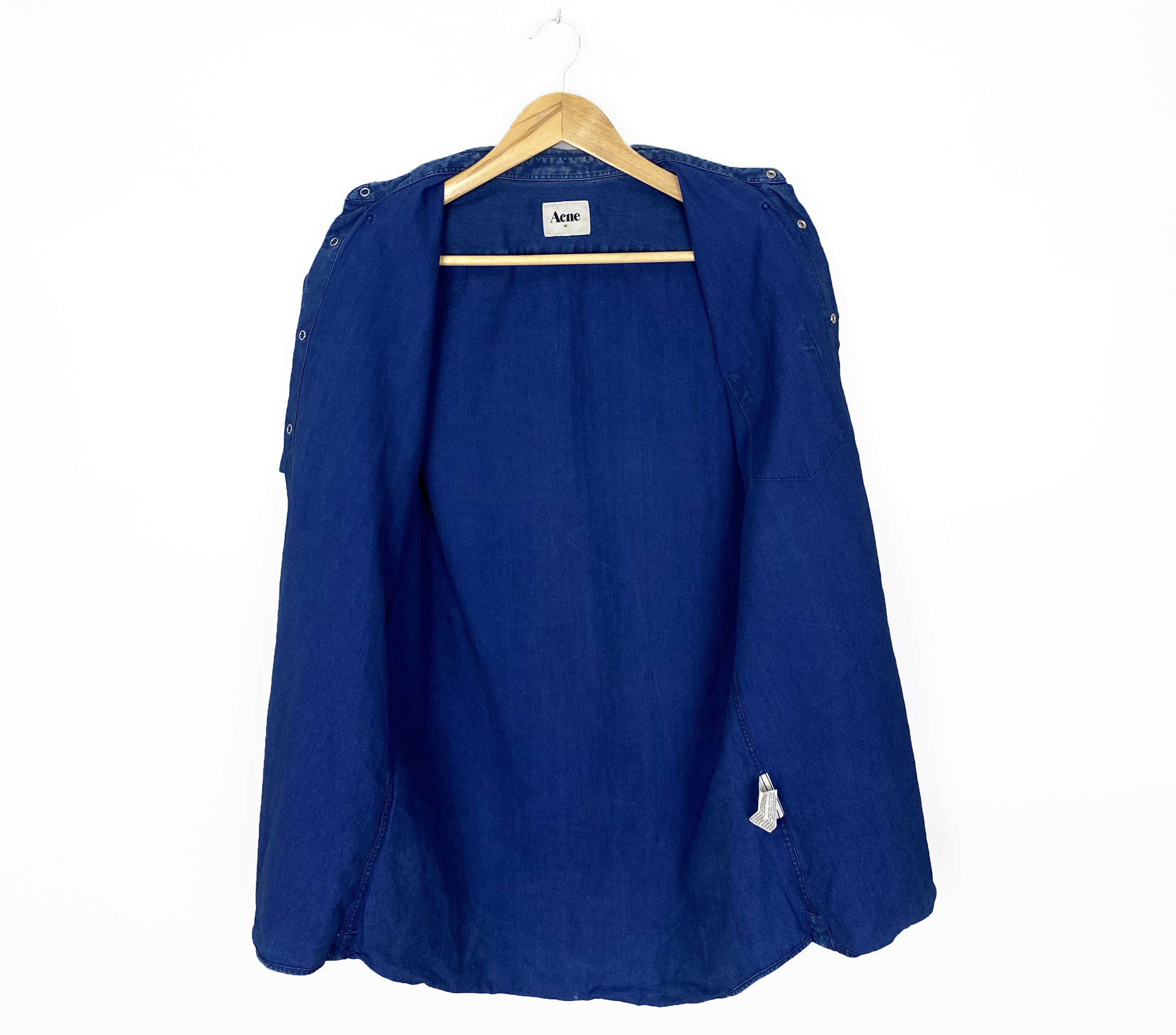 Acne Studios Acne Studios Slim Short Sleeve Denim Button Up Shirt Size 48 Size US M / EU 48-50 / 2 - 6 Thumbnail