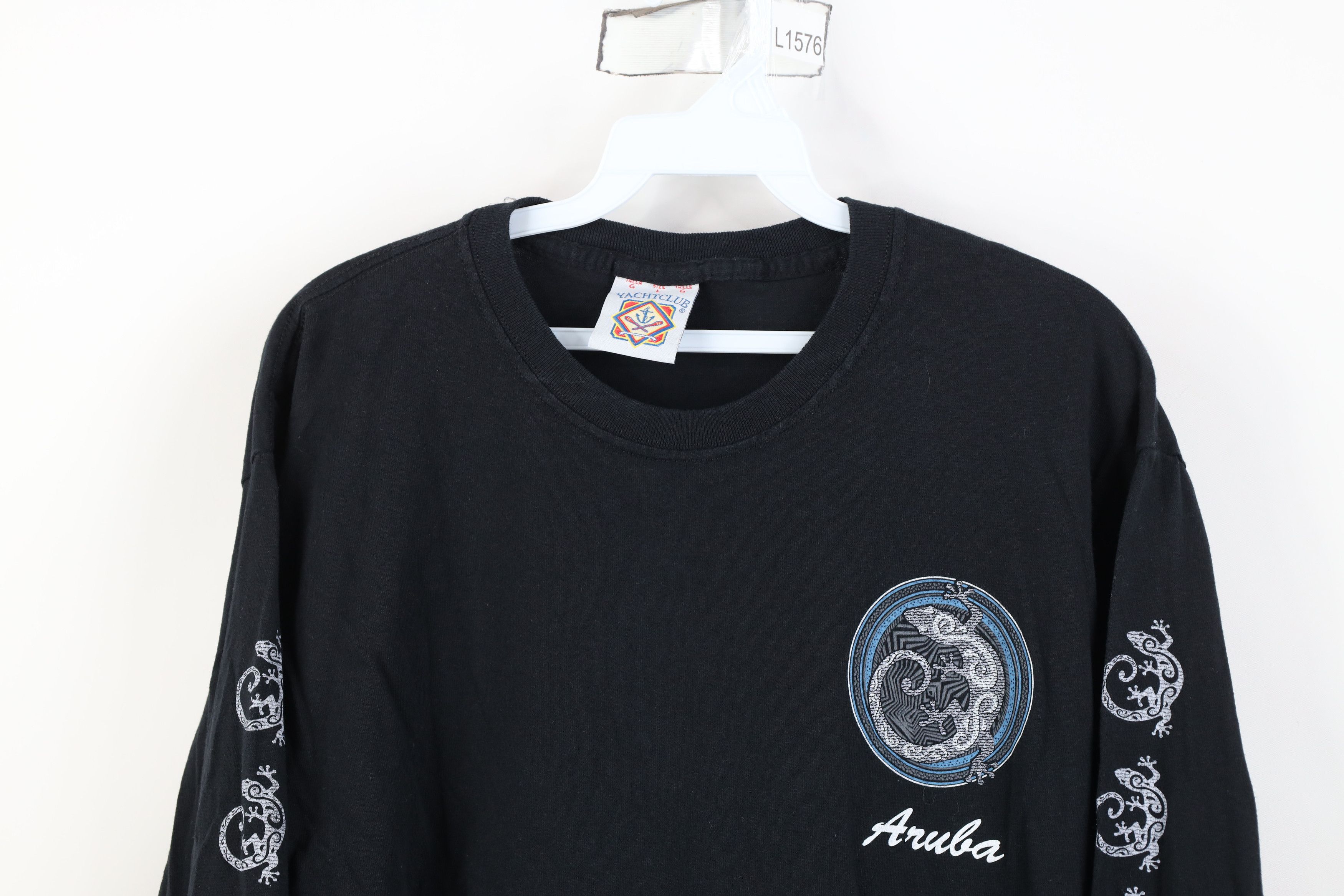 Vintage Vintage 90s Y2K Streetwear Lizard Long Sleeve T-Shirt Black Size US L / EU 52-54 / 3 - 2 Thumbnail