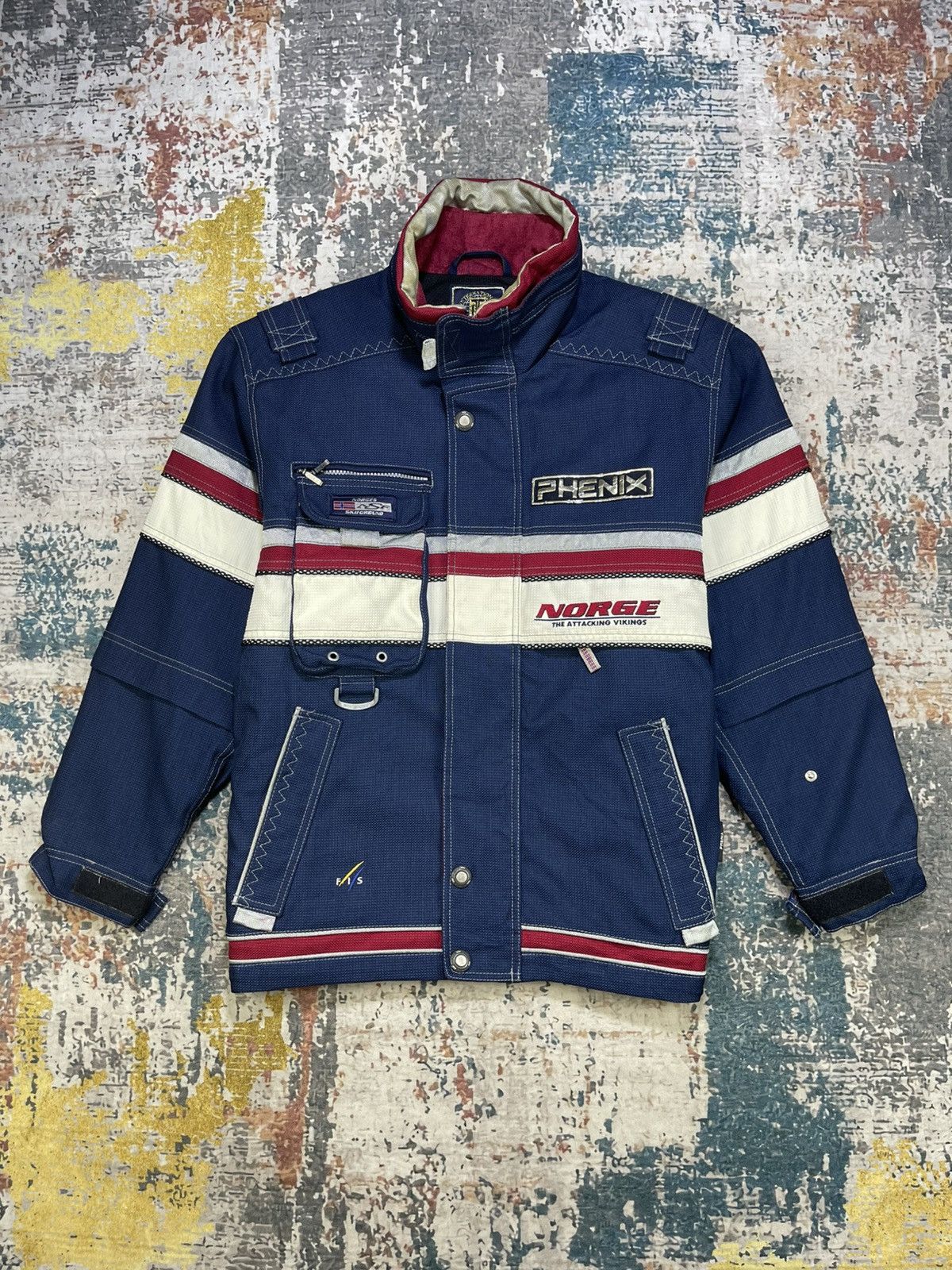 Phenix Vtg 90s Phenix Norge The Attacking Vikings Ski Jacket Size US M / EU 48-50 / 2 - 2 Thumbnail