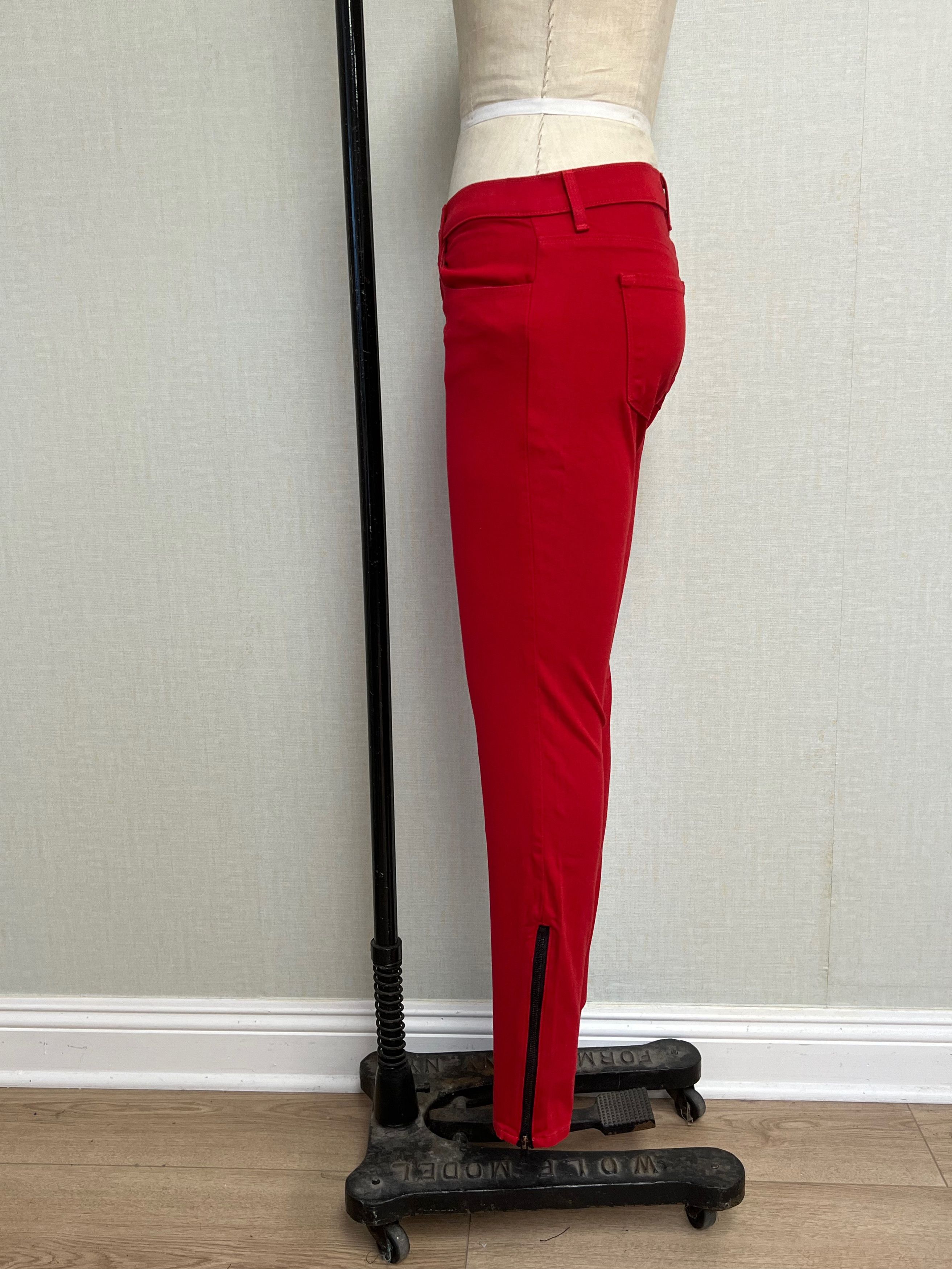 J Brand NWT 2000s J Brand Red Super Skinny Zipper Mid Rise Jeans 27 Size 27" / US 4 / IT 40 - 3 Thumbnail