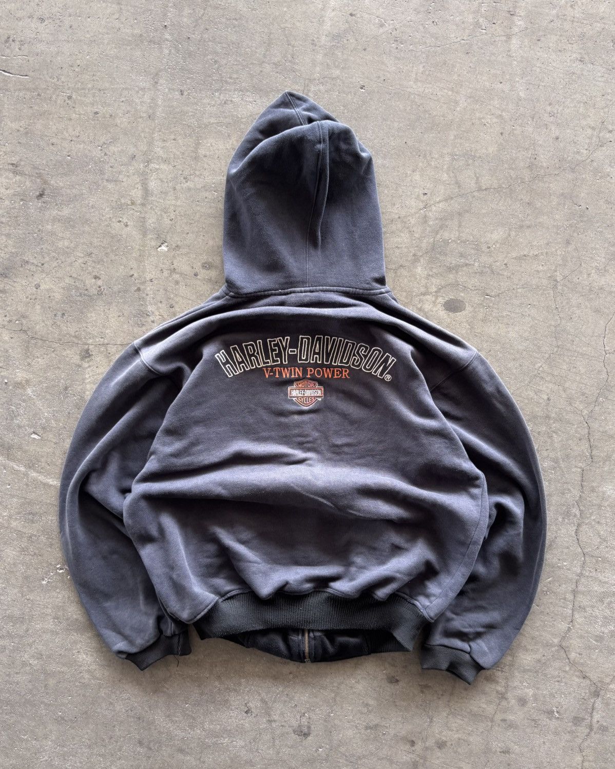 Harley Davidson Harley Davidson Faded Black Zip Up Hoodie Size US XL / EU 56 / 4 - 8 Thumbnail