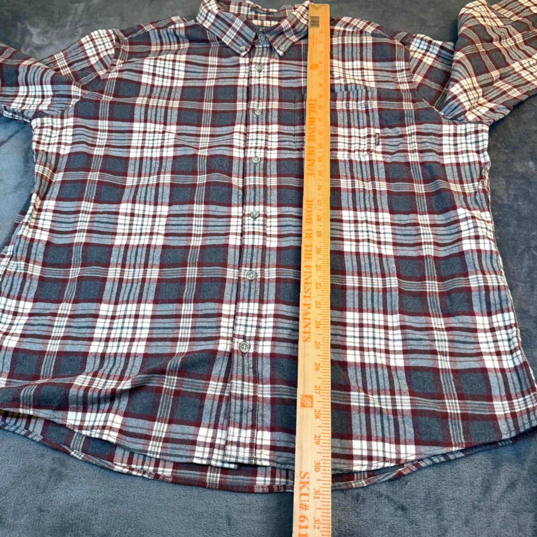 Eddie Bauer Eddie Bauer Shirt Flannel Plaid Burgundy Blue 2XL Cotton Button-Down Collar Long Sleeve Mens Size US XXL / EU 58 / 5 - 7 Thumbnail