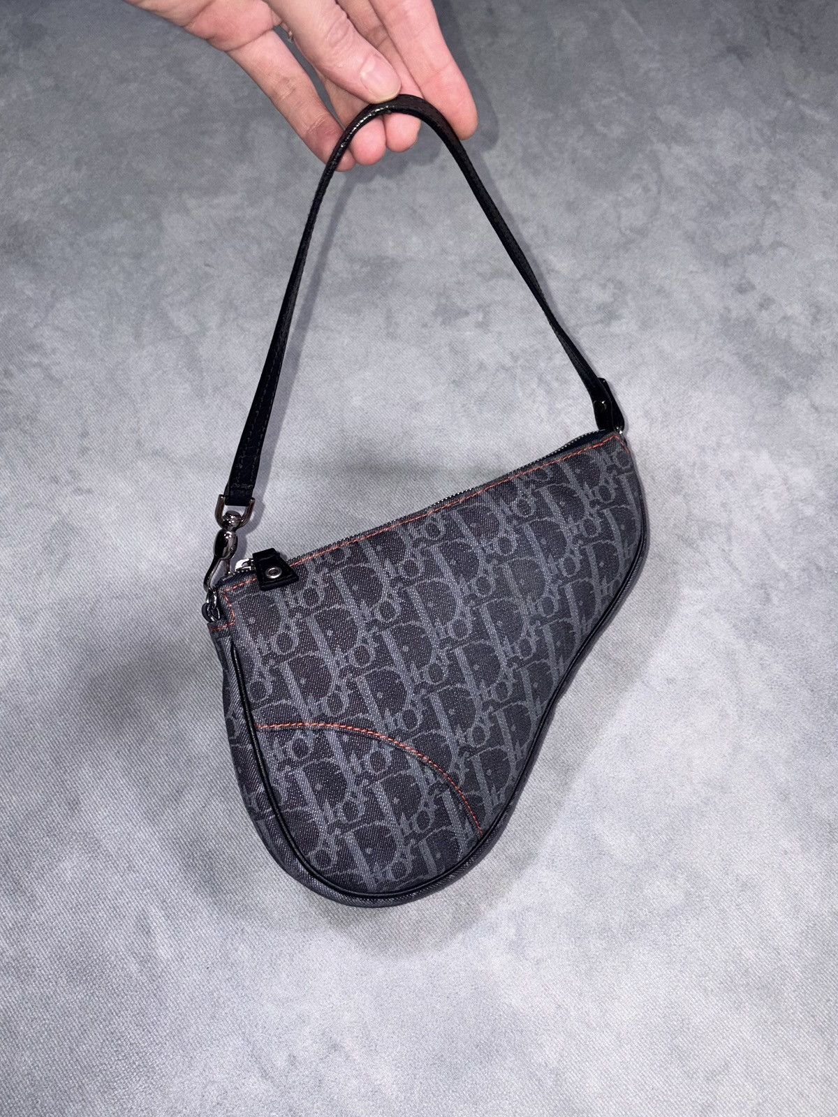 Dior RARE DIOR BY GALLIANO 2005 Trotter Denim Saddle Bag Size ONE SIZE - 6 Thumbnail