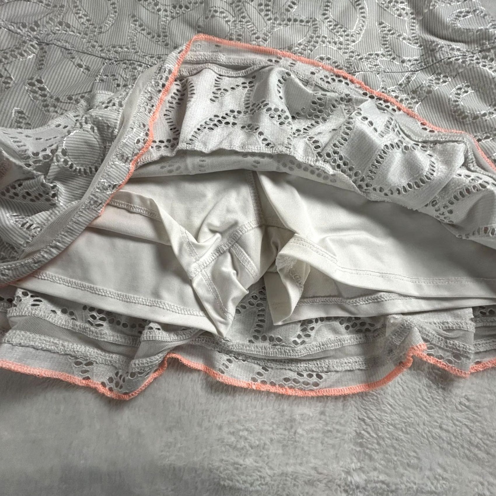 Vintage Lucky in Love Women’s Eyelet Lace Tier Tennis Skort XL 16 Gray Stretch Athletic Size ONE SIZE - 7 Thumbnail