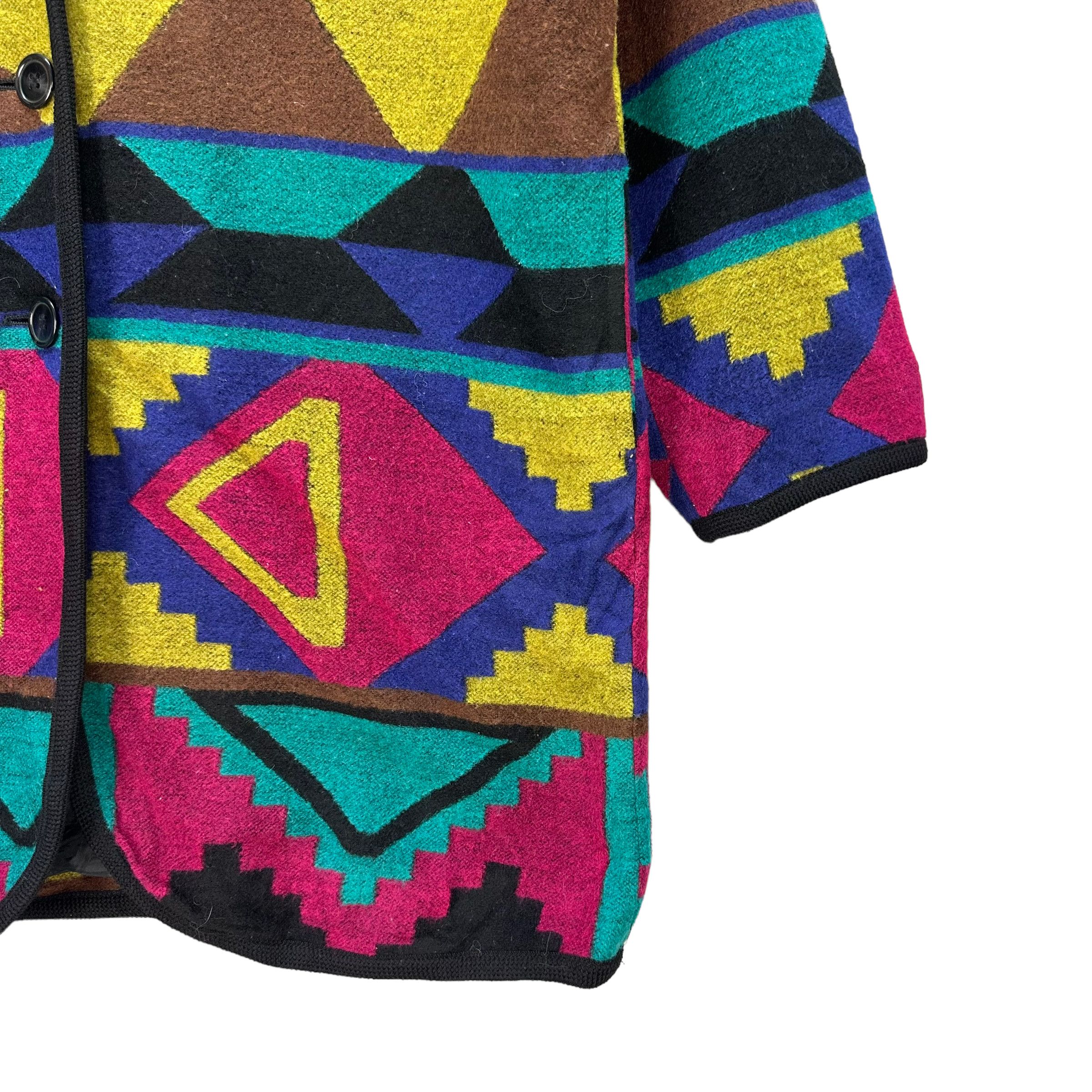 Japanese Brand GIVY MOTIF DESIGN COLOURWAY COAT JACKET #8332-004 Size L / US 10 / IT 46 - 5 Thumbnail