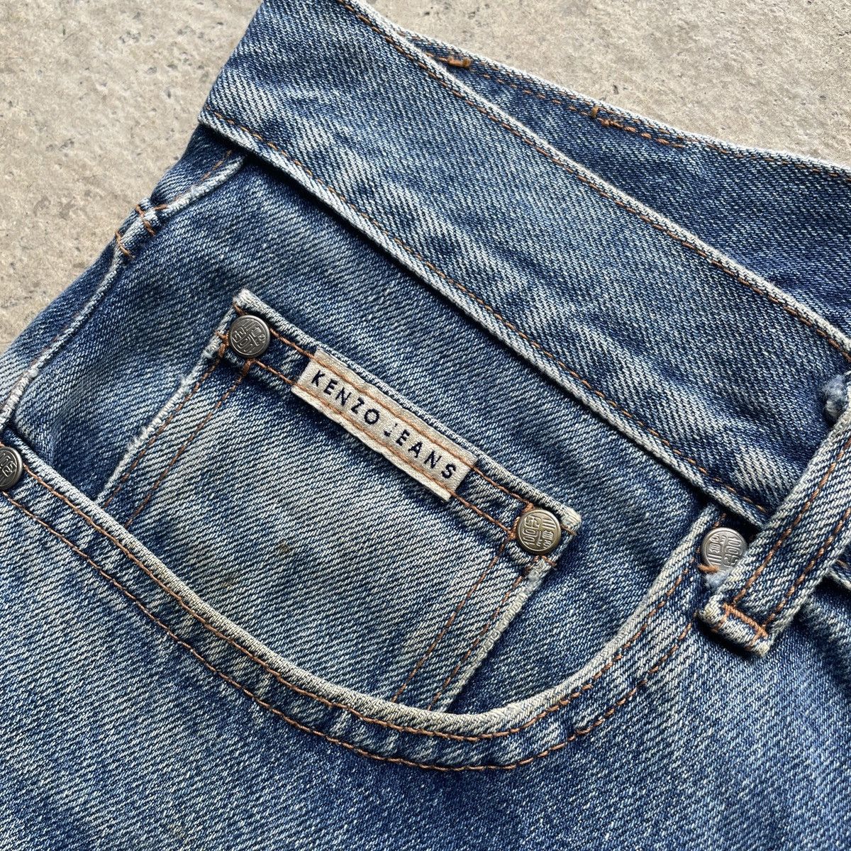 Jean × Kenzo W31x29.5 Vintage Kenzo Jeans Faded Denim Pants Size US 31 - 8 Thumbnail