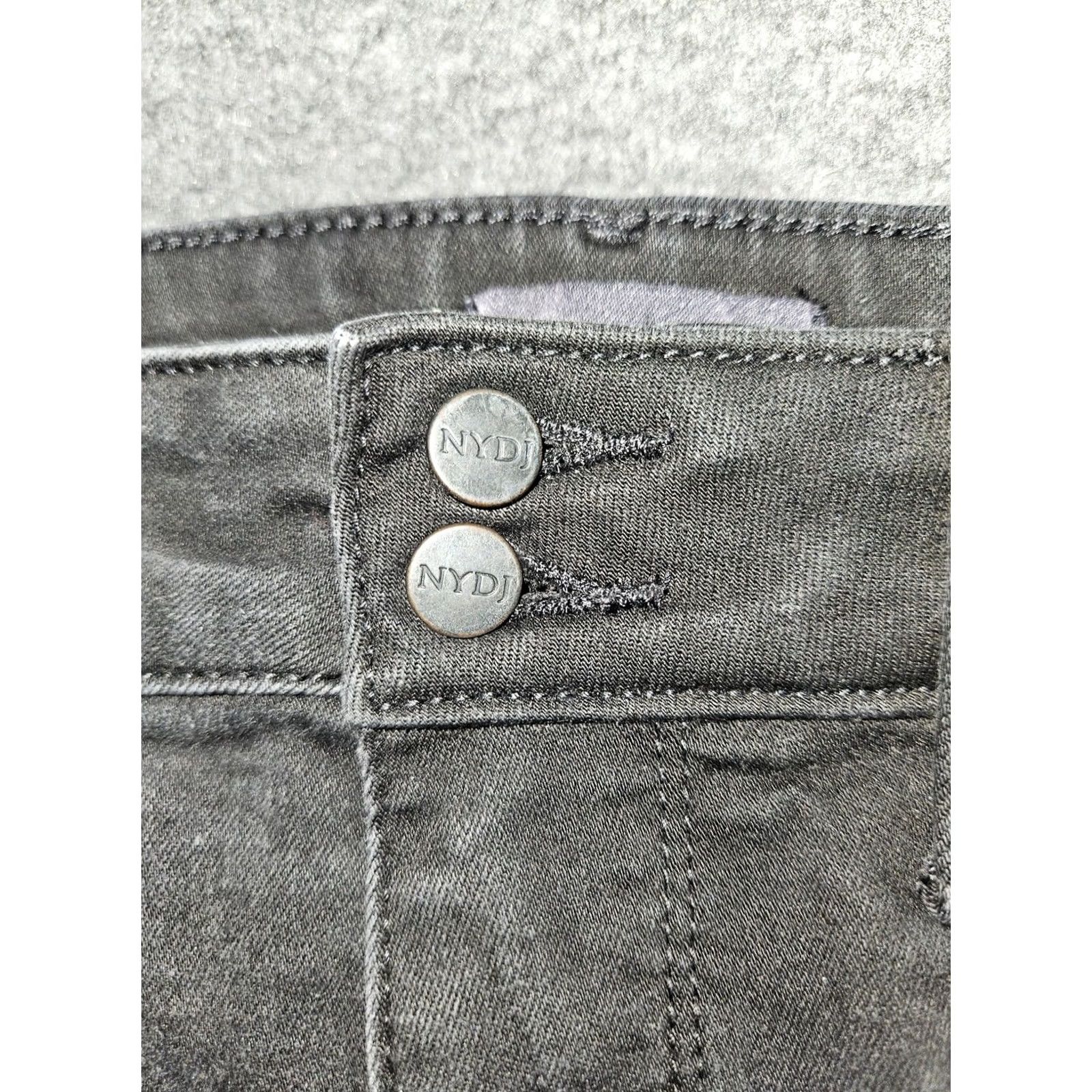 NYDJ NYDJ Jeans Womens 8 Black Marilyn Straight Leg Lift Tuck Stretch Denim Pants Size 30" / US 8 / IT 44 - 7 Thumbnail