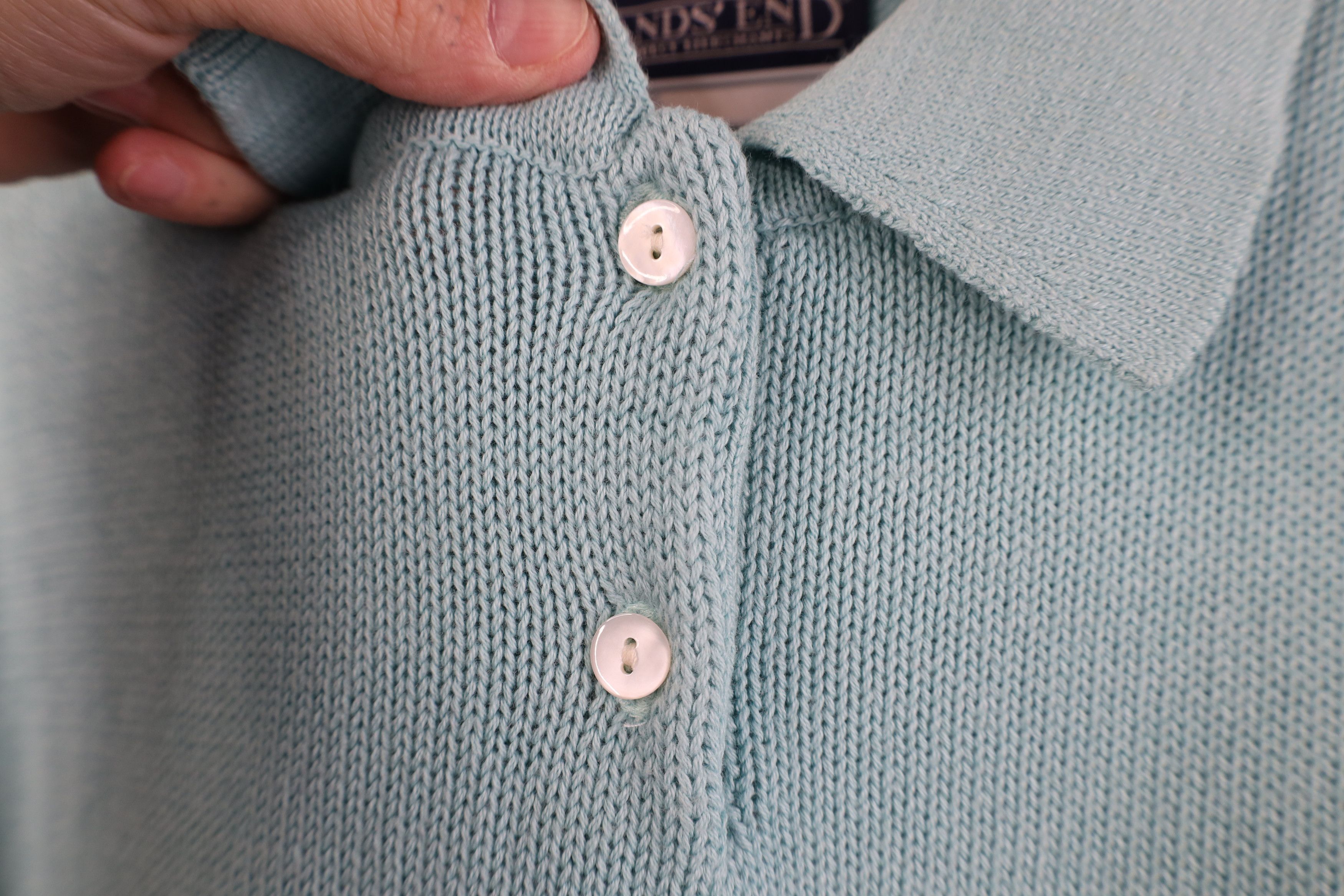 Lands' End Vintage 90s Lands End Knit Short Sleeve Collared Sweater USA Size XL / US 12-14 / IT 48-50 - 5 Thumbnail