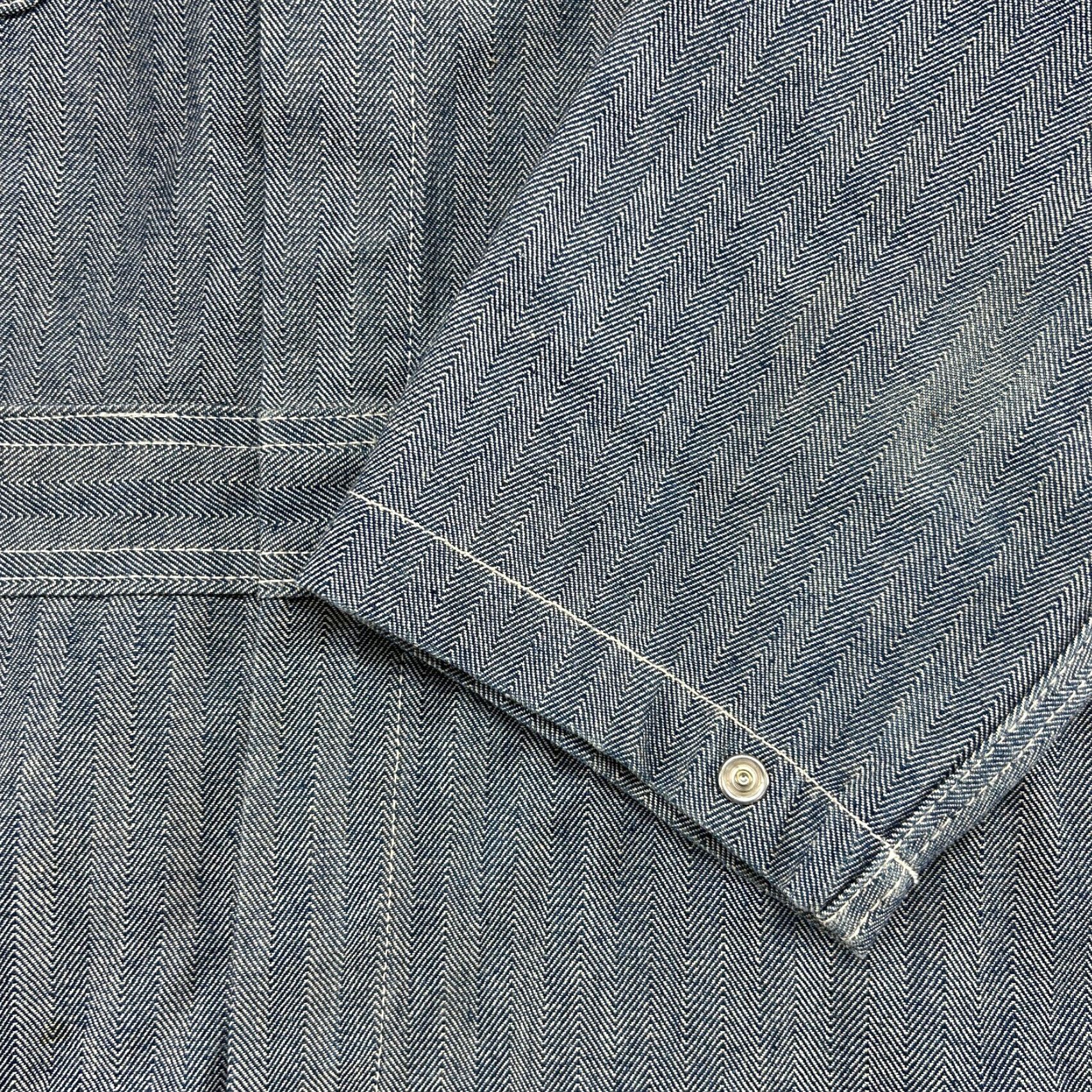 Vintage Key Coveralls Mens L Blue Herringbone Mechanic Long Sleeve Workwear Cotton HBT Size US L / EU 52-54 / 3 - 3 Thumbnail