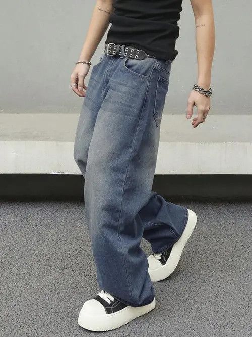 Jean Washed Y2k Denim Jeans Skate fit Baggy Size US 36 / EU 52 - 2 Thumbnail
