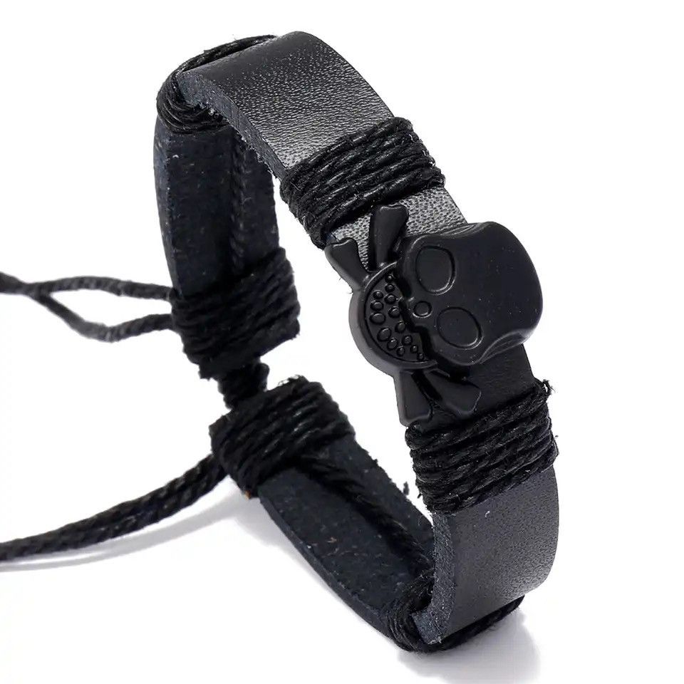 Japanese Brand Gothic skull leather bracelet Size ONE SIZE - 1 Thumbnail