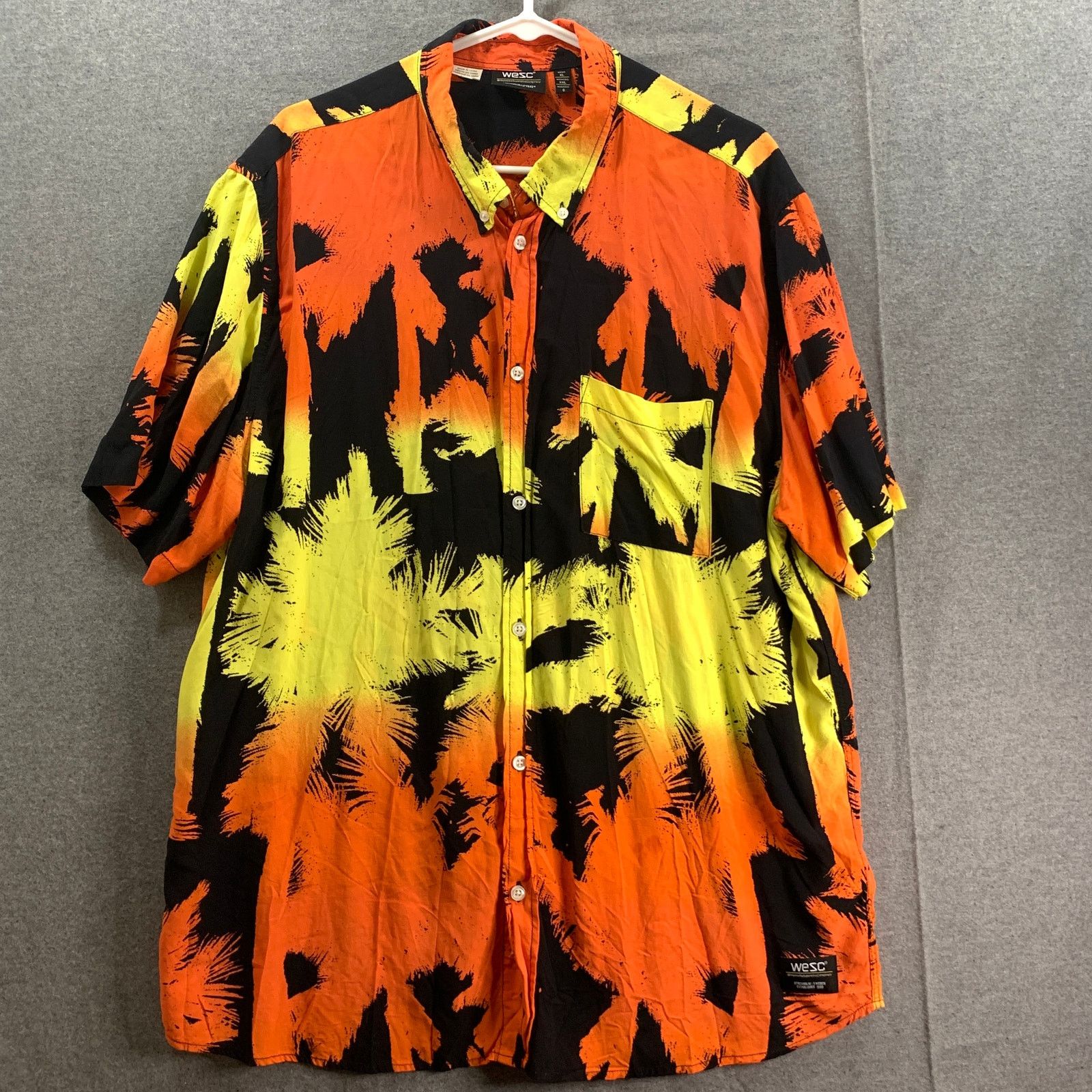 WeSC WeSC Button Up Orange Summer Shirt Adult Extra Large Size US XL / EU 56 / 4 - 1 Thumbnail