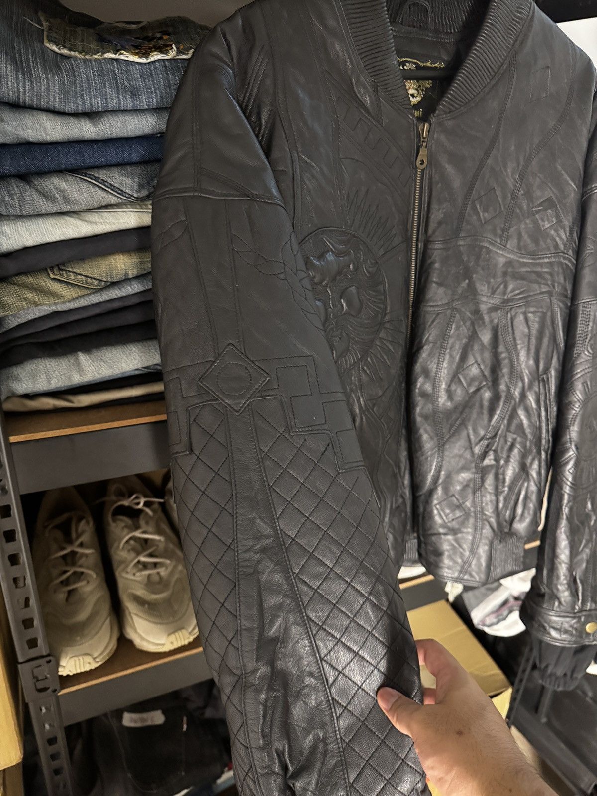 Designer × Vintage Vintage designer mazzoni leather jacket zeuspattern thread Size US XL / EU 56 / 4 - 4 Thumbnail
