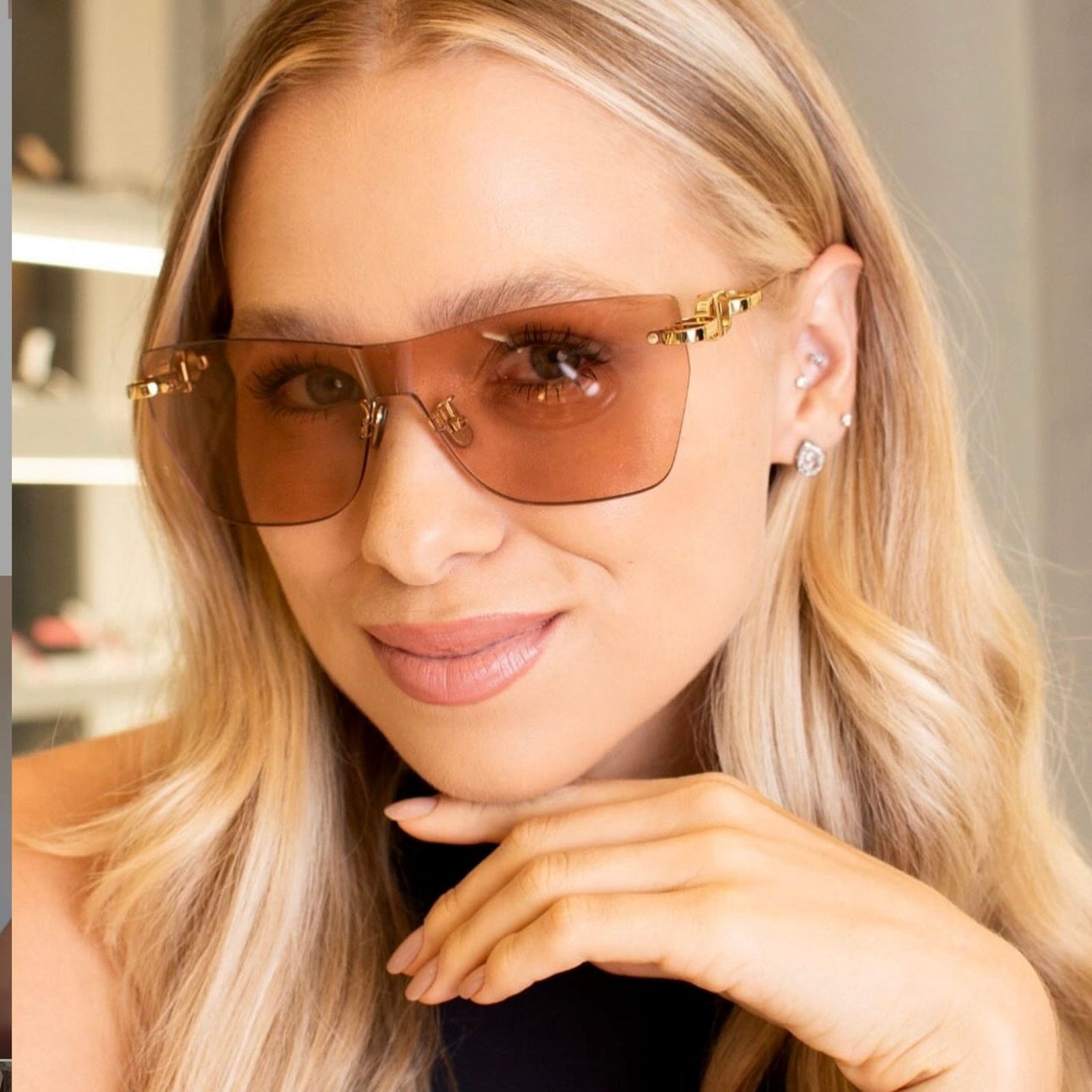 Dior New!! CHRISTIAN DIOR Sunglasses CD Chain M3U B0B0 Authentic Size ONE SIZE - 3 Thumbnail