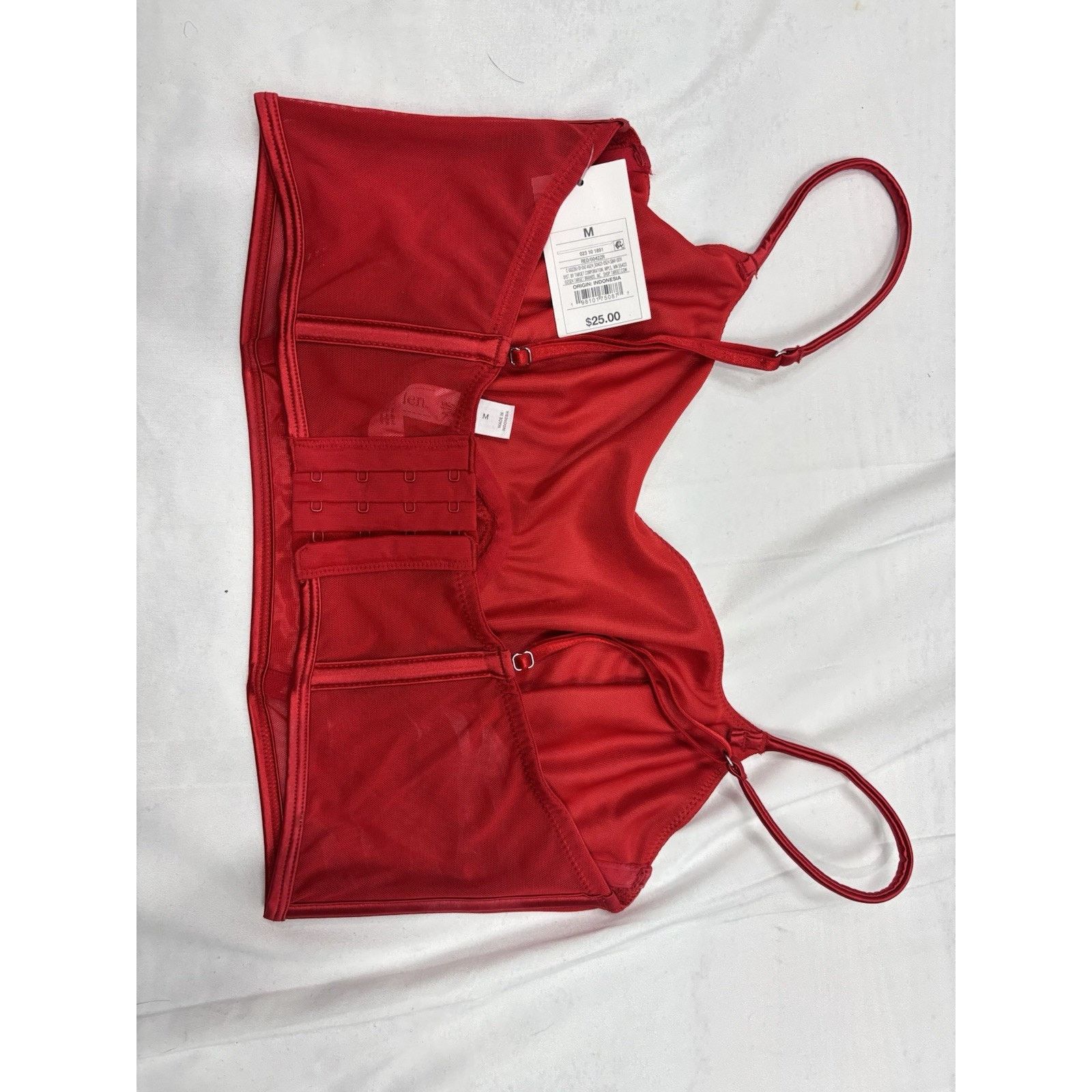 Target Basics NWT Target Red Satin Rhinestone Corset Bra Top Auden Size M Size ONE SIZE - 3 Thumbnail